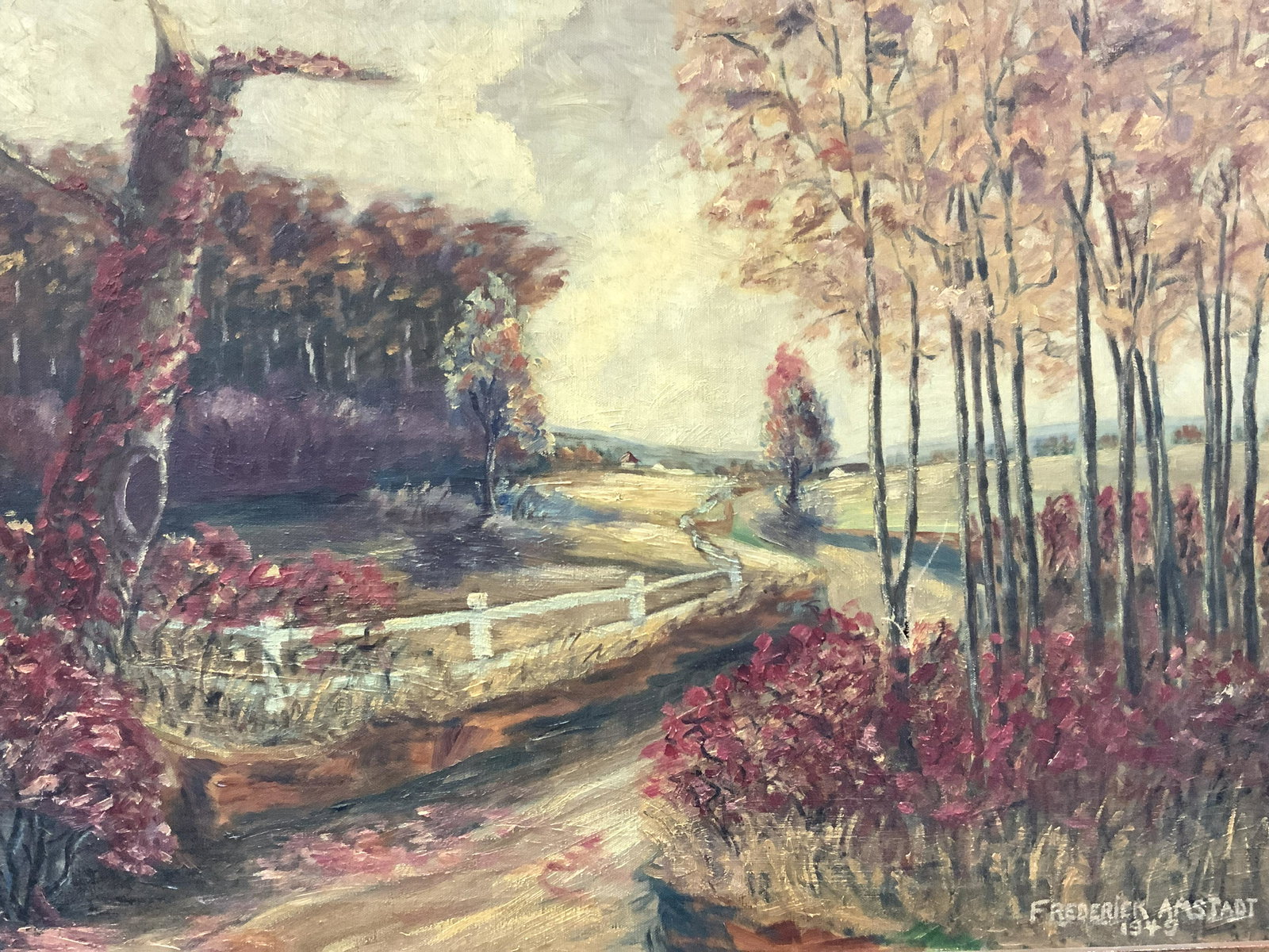 FREDERICK AMSTADT Landscape Oil Painting. 1949 (1 of 9)