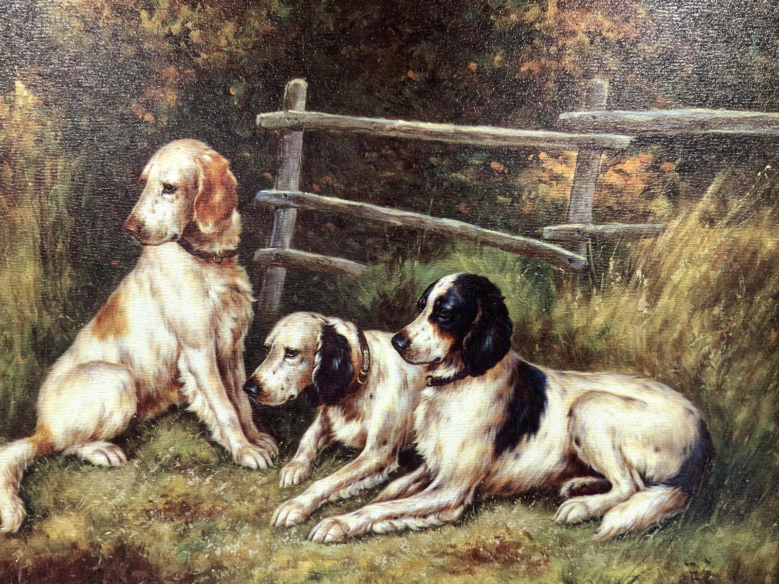 Framed Hunting Hound Dogs Lithograph (1 of 7)