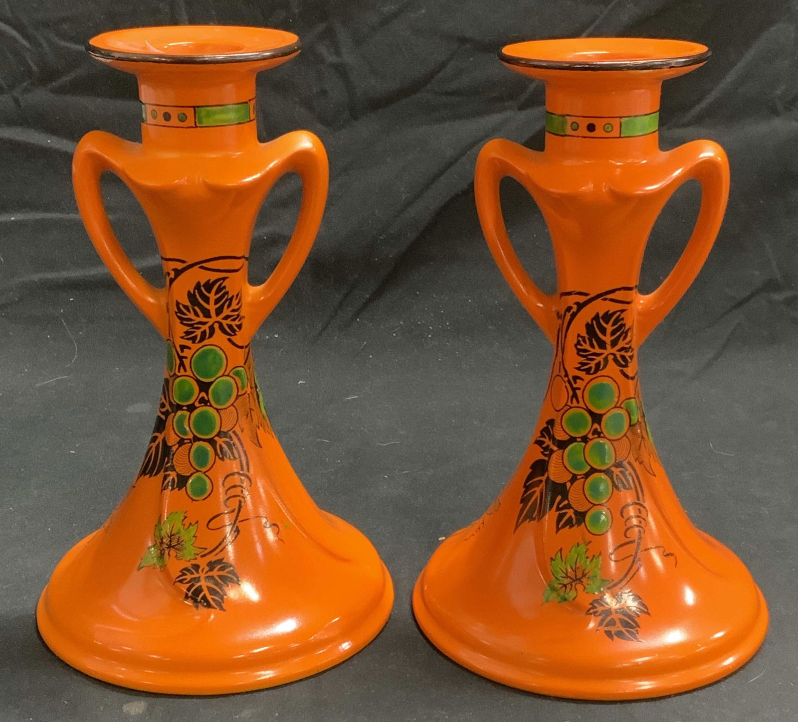 Pair SHELLEY Art Deco China Candlesticks (1 of 7)
