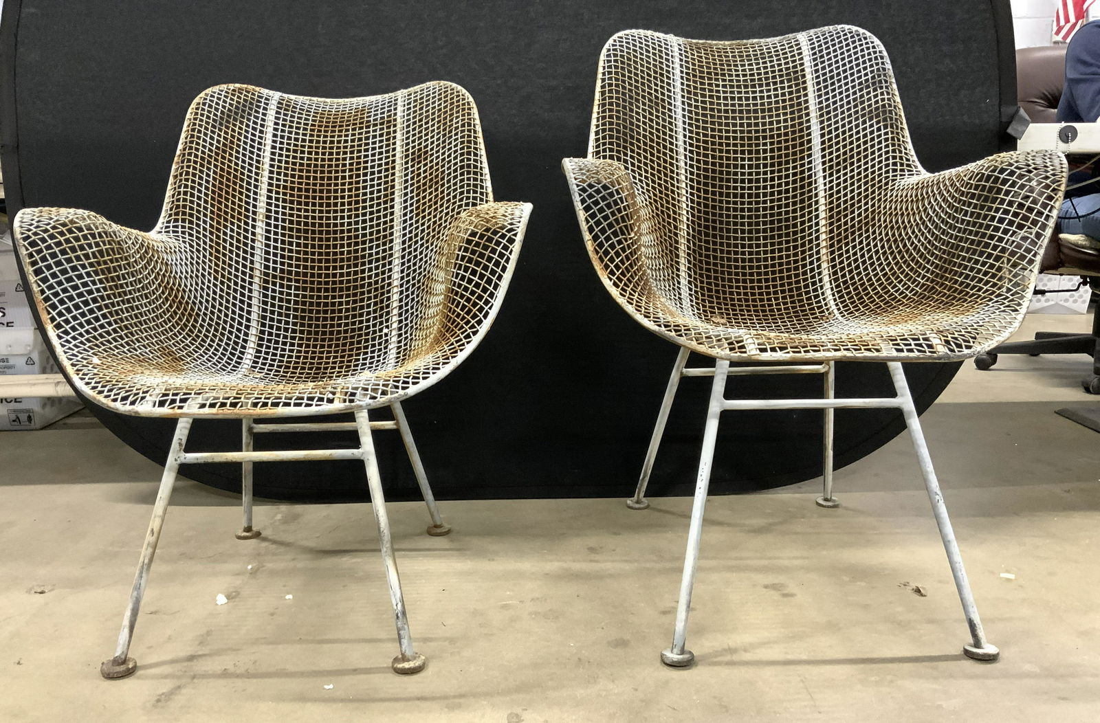 RUSSELL WOODARD SCULPTURA Pr MCM Metal Chairs (1 of 11)