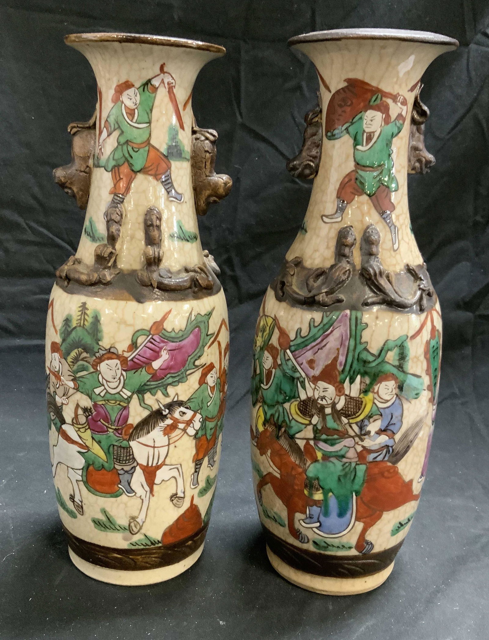 Near Pair Vintage Handcrafted Japanese Vases (1 of 12)