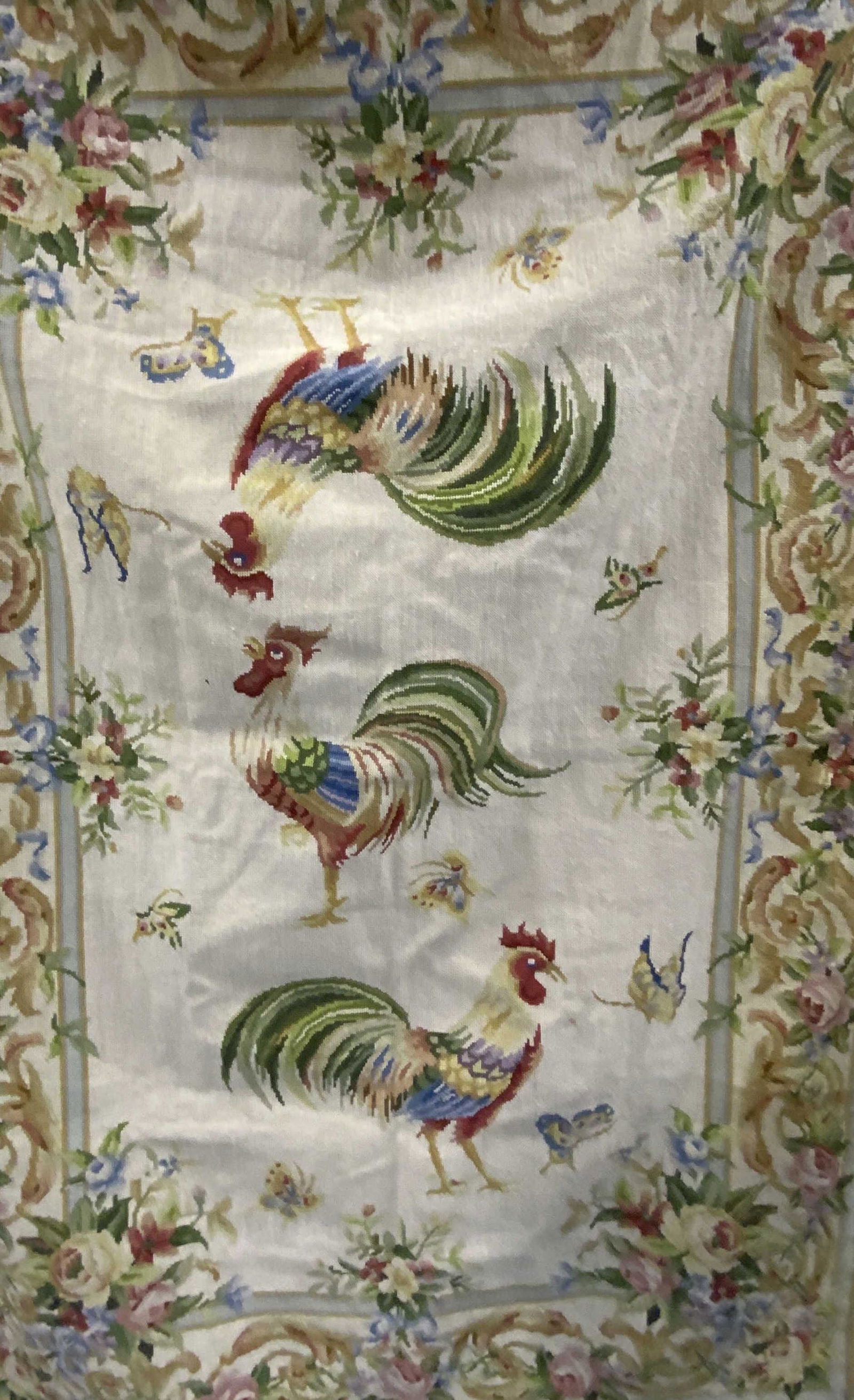 Vintage Needlepoint Rooster Tapestry (1 of 11)