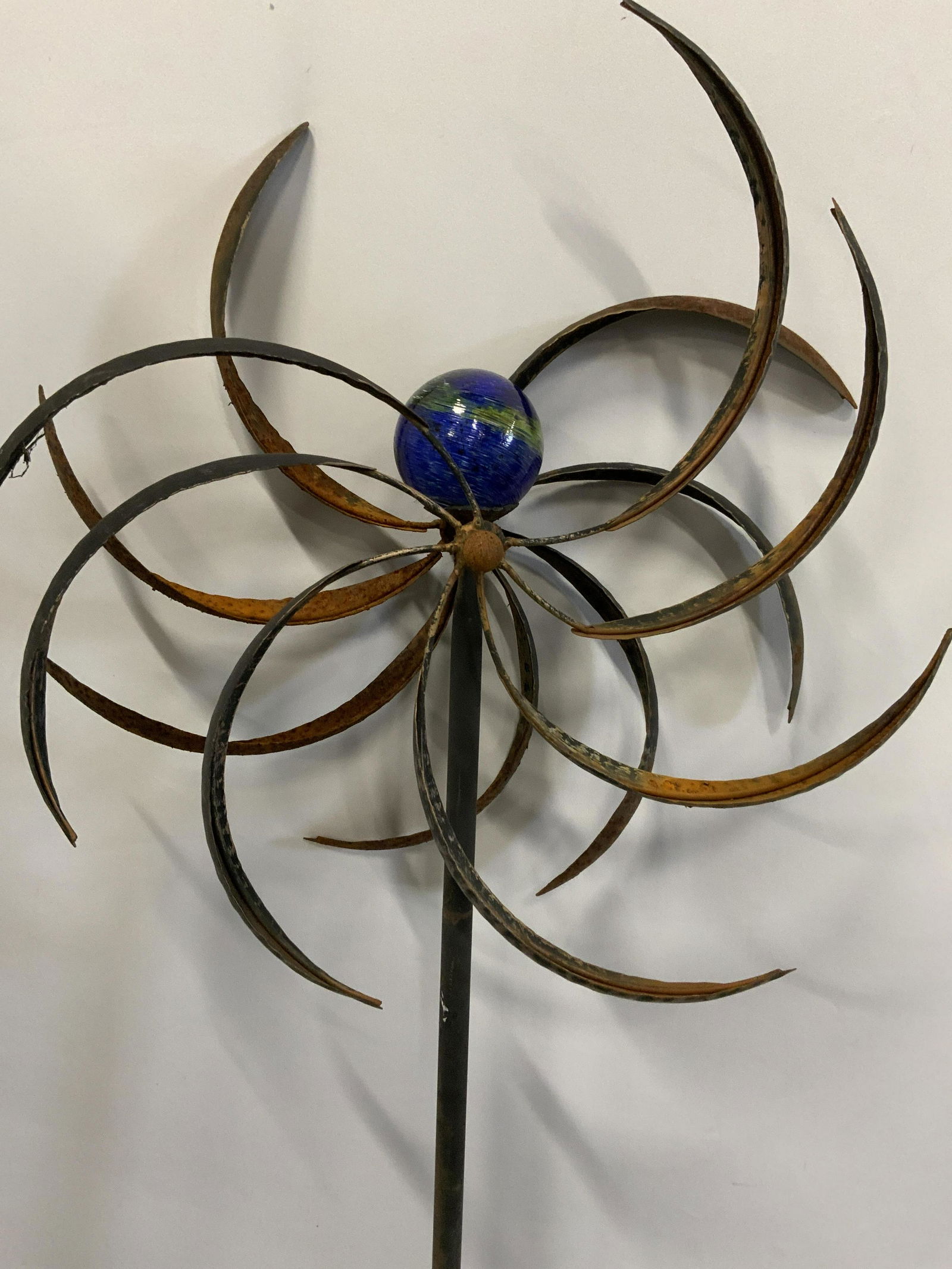 Painted Metal Whirligig Lawn Ornament 44inH (1 of 7)