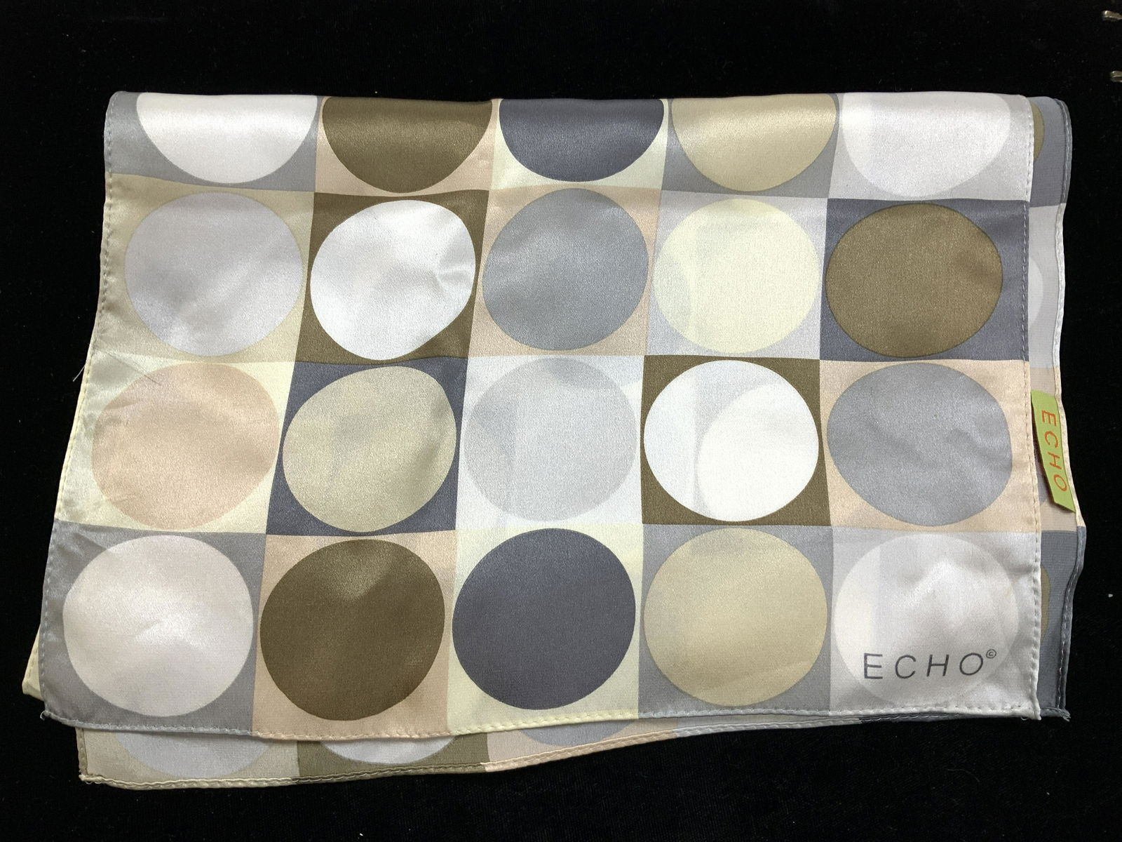 ECHO SILK GEO CIRCLE PRINT SCARF (1 of 6)