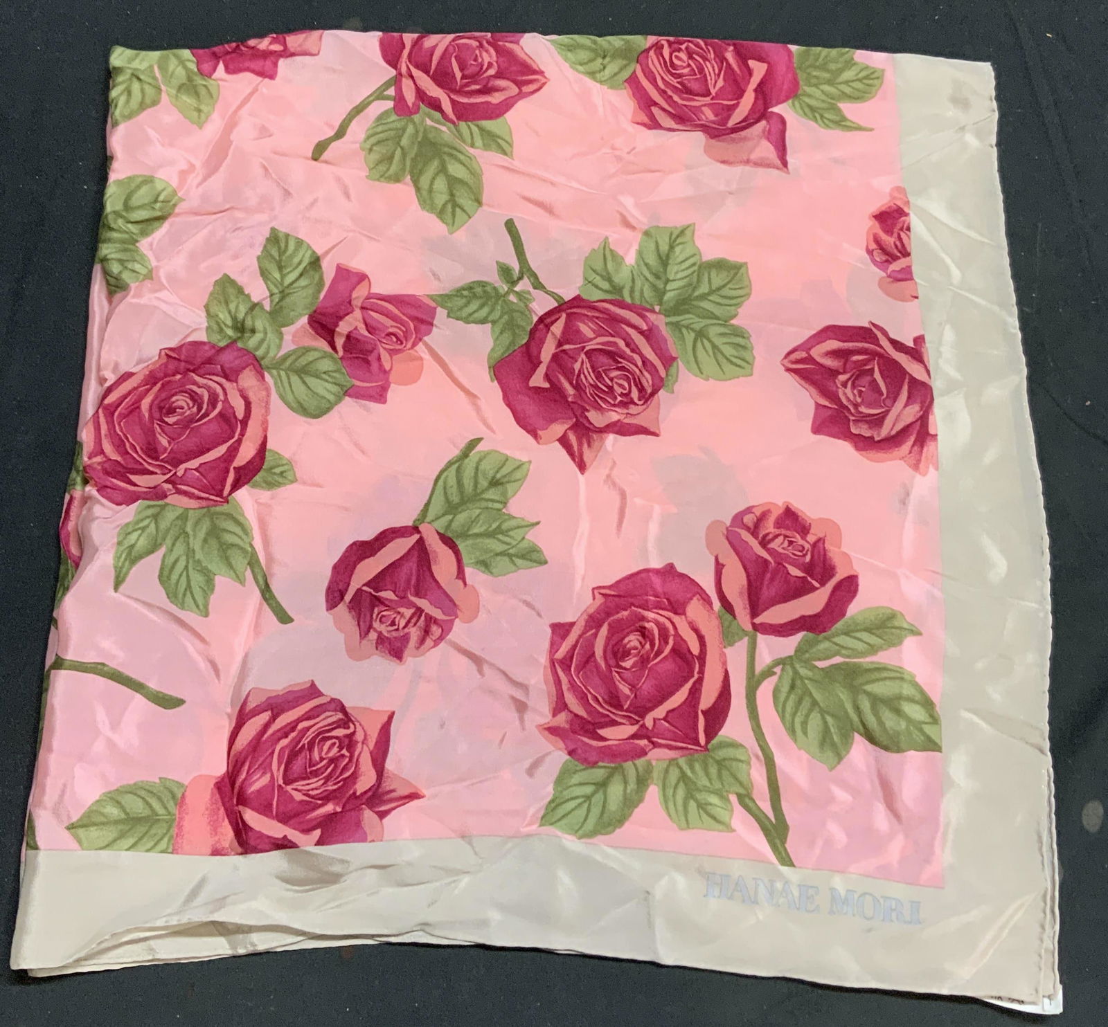 HANAE MORI Floral Print Silk Scarf (1 of 7)