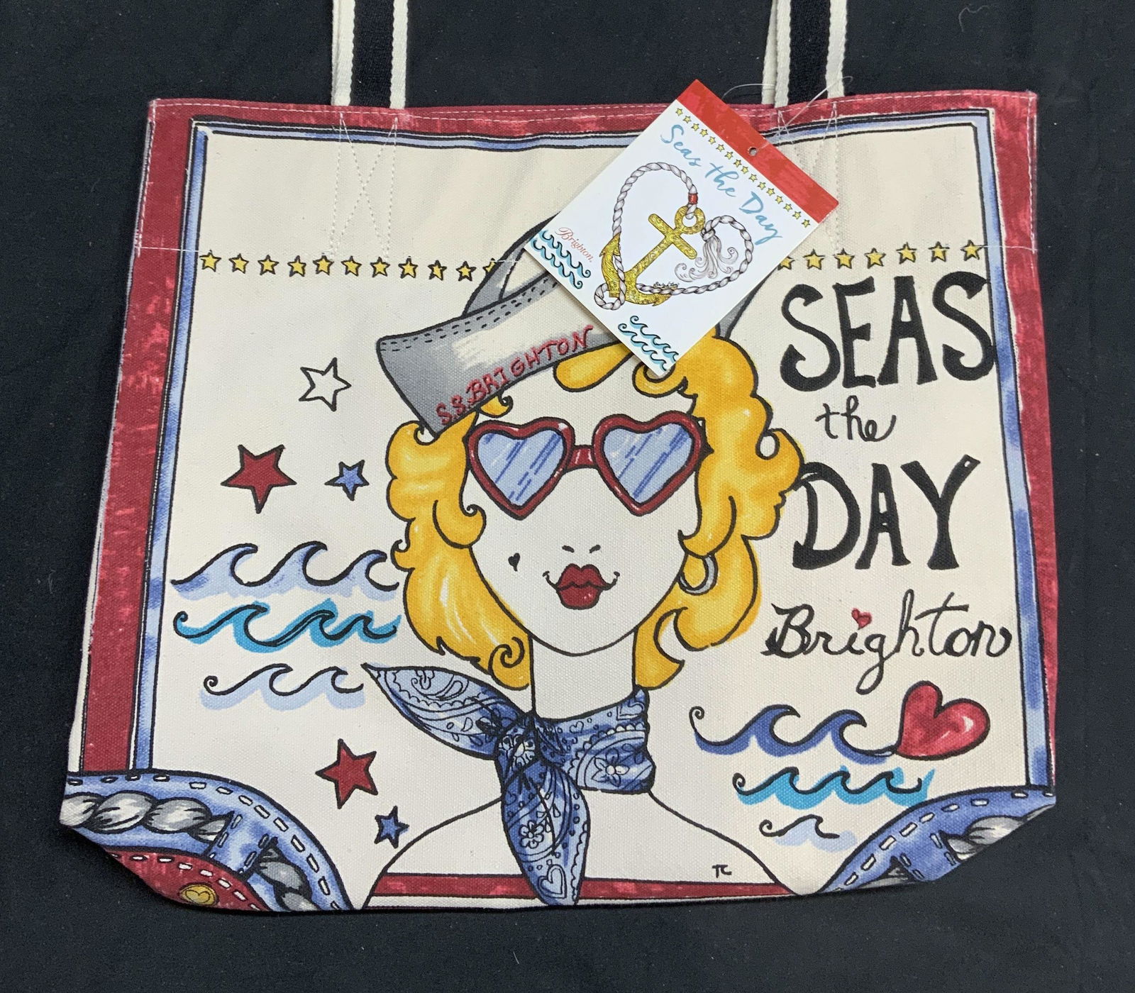 BRIGHTON Seas The Day Canvas Tote Bag  NWT (1 of 9)