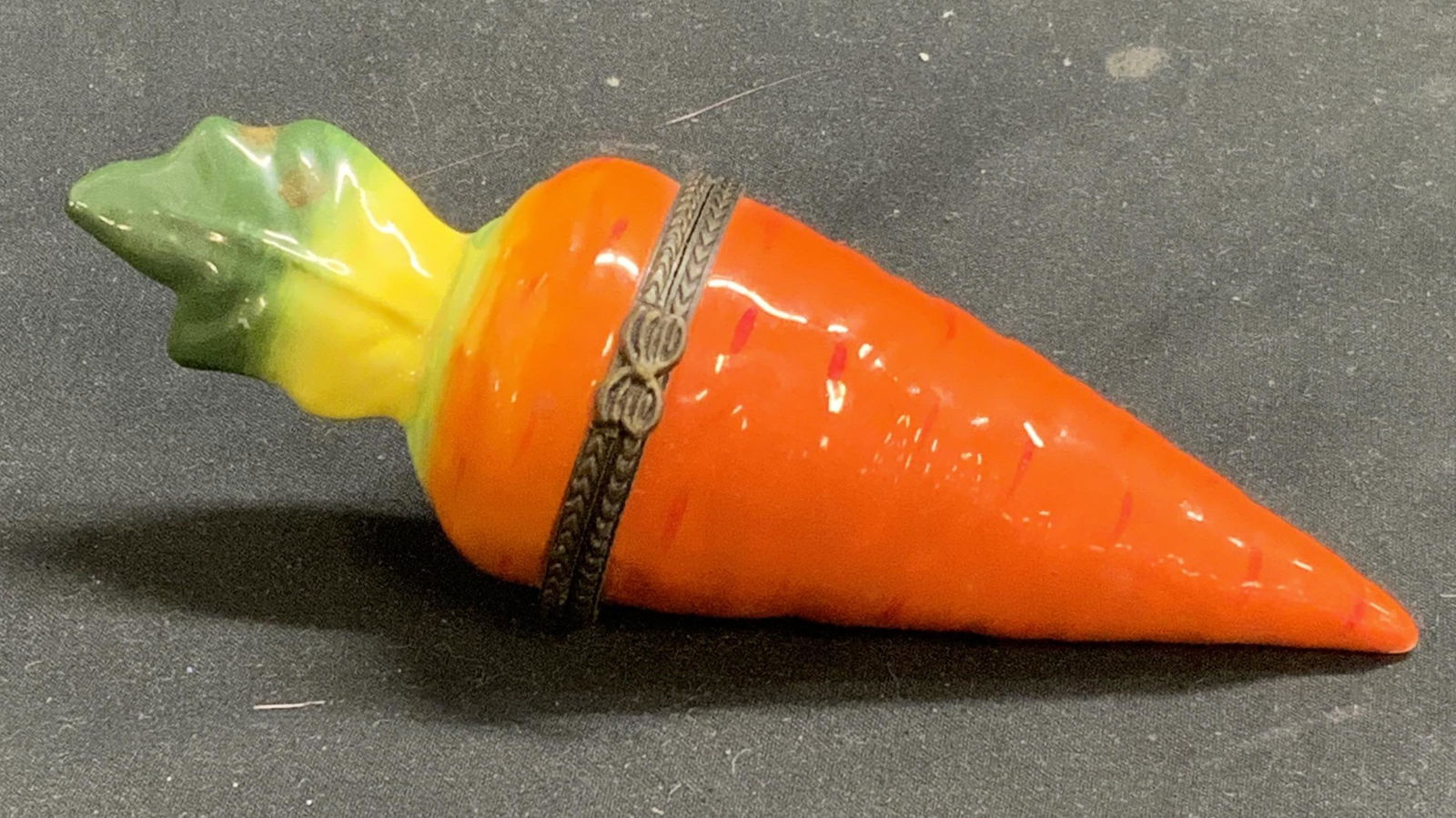 Limoges Style Porcelain Carrot Trinket Box (1 of 6)