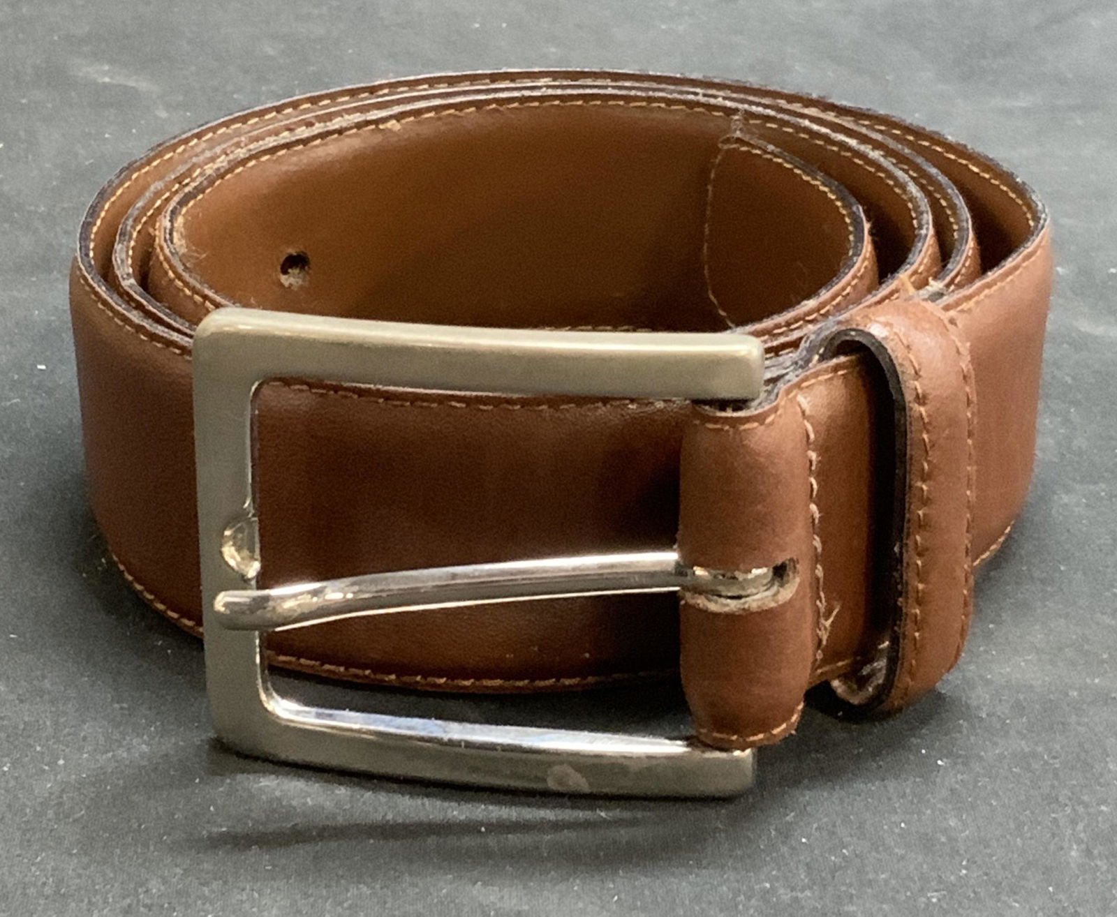 ERMENEGILDO  ZEGNA Brown Leather Belt (1 of 6)