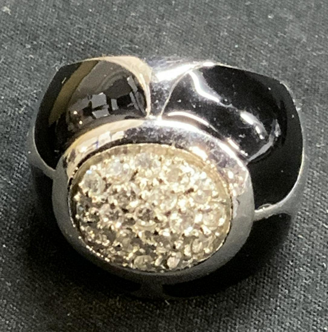 Enameled Flower Crystal Cocktail Ring, Jewelry (1 of 8)