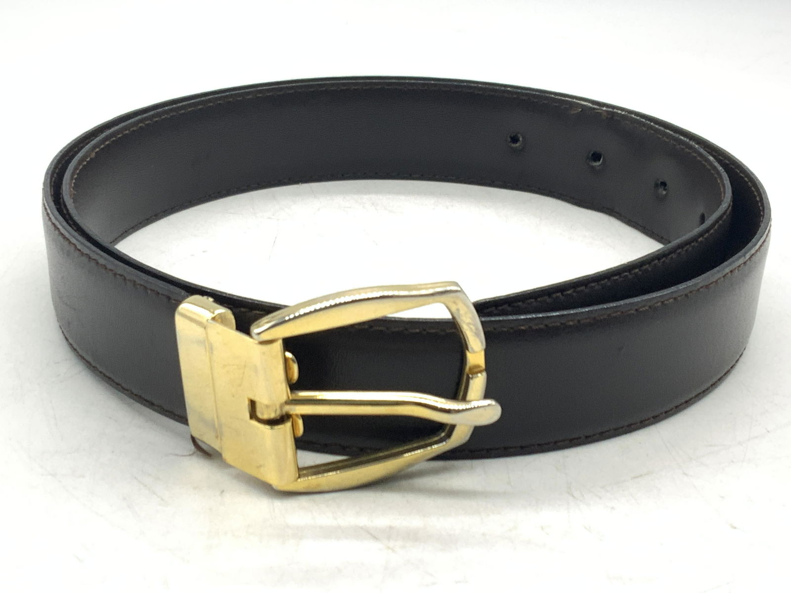 FENDI Designer Chocolate Toned Leather Belt, Italy (1 of 7)
