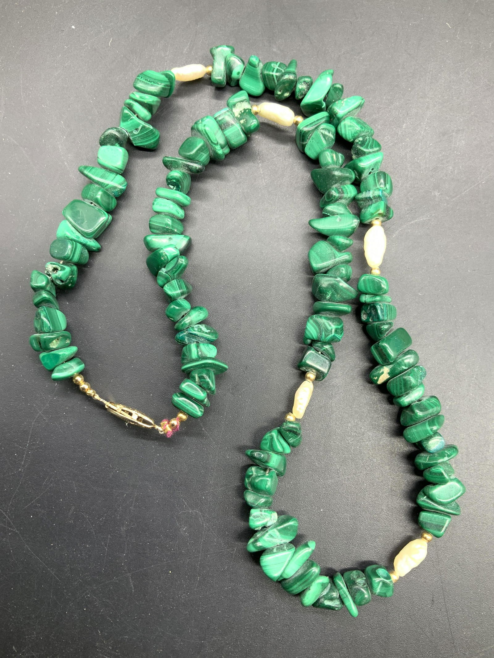 Malachite & Freshwater Pearl Necklace (1 of 6)