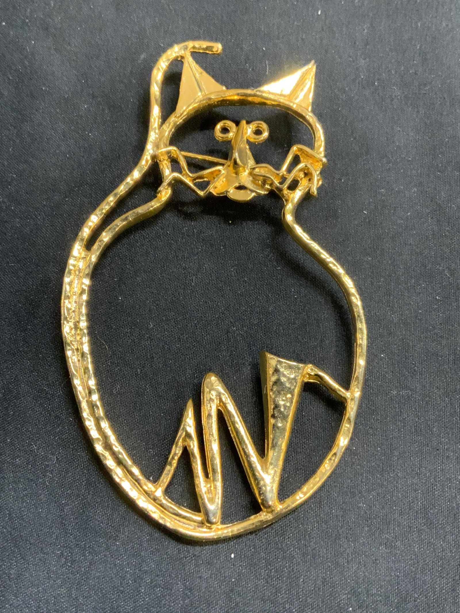 Gold Tone Cat Statement Brooch, Jewelry (1 of 6)