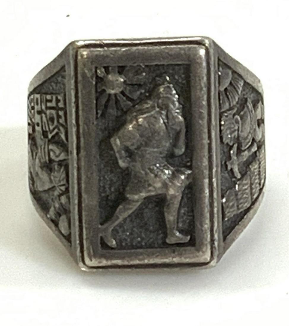 Peruvian Silver Artisanal Mans Ring, Sz 13 (1 of 8)