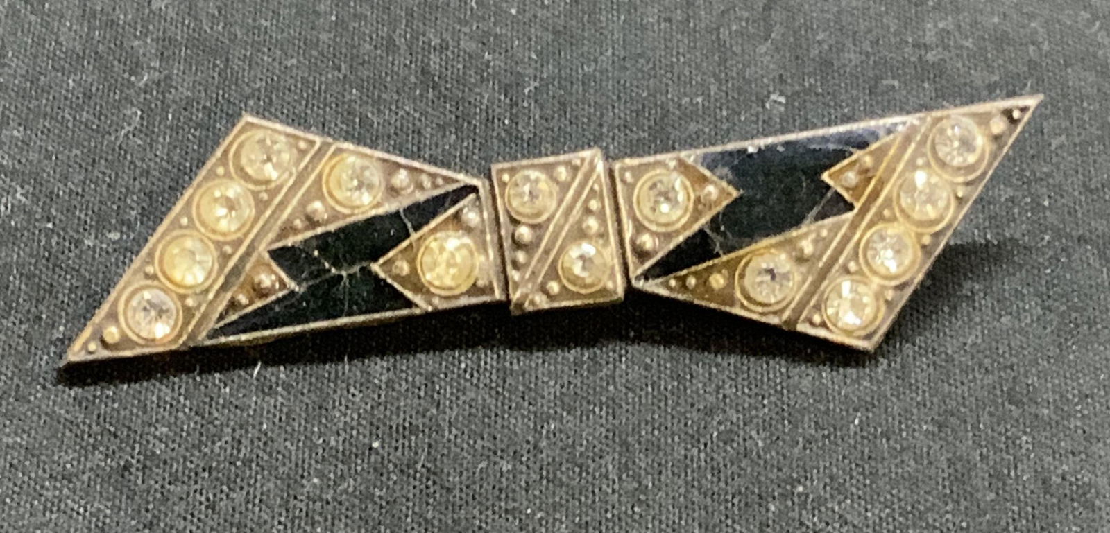 Silver Tone Crystal Bow Tie Brooch, Jewelry (1 of 6)