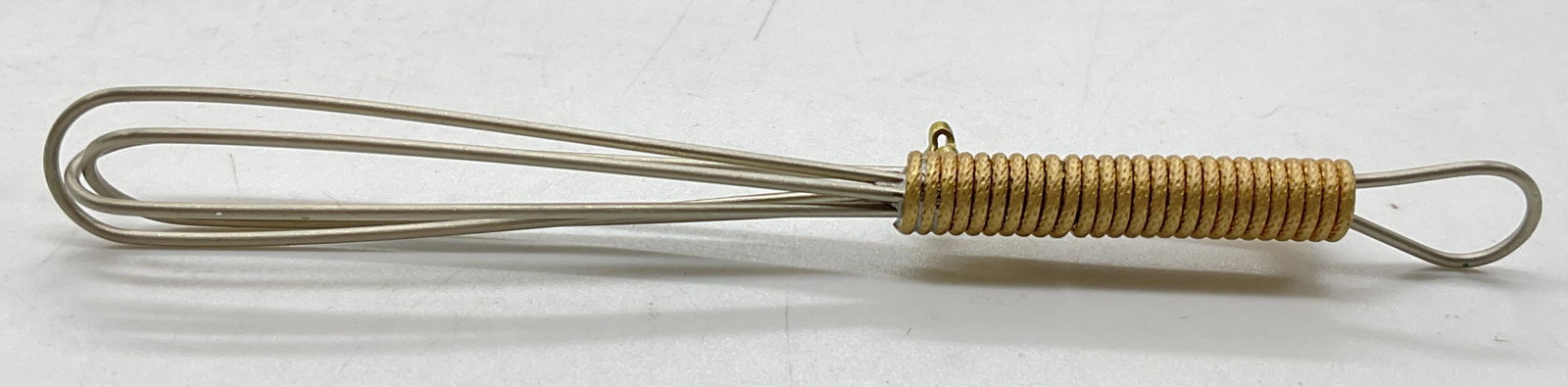Cook / Chef Whisk Unisex Lapel Pin: Cook / Chef Whisk Lapel Pin. No name Label to piece, minimal wear to piece consistent with age and use. Measures approx 3.75 x 3/8 inch at widest point. Cooking pin, chef pin, chef brooch, cooking whi