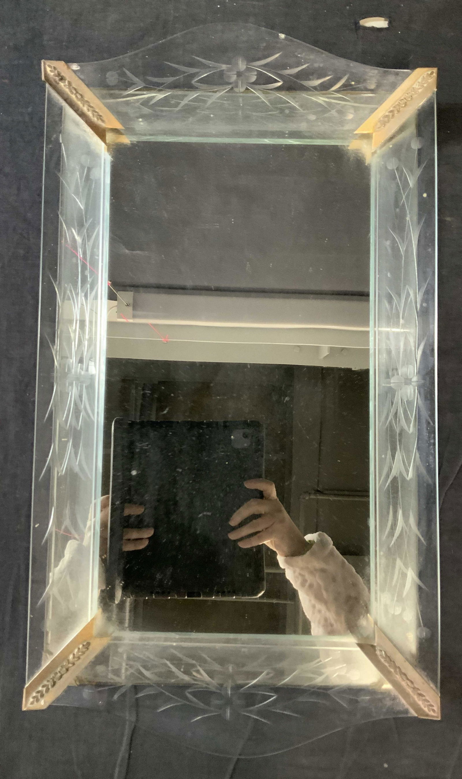 Vintage Mirror and Glass Vanity Tray (1 of 6)