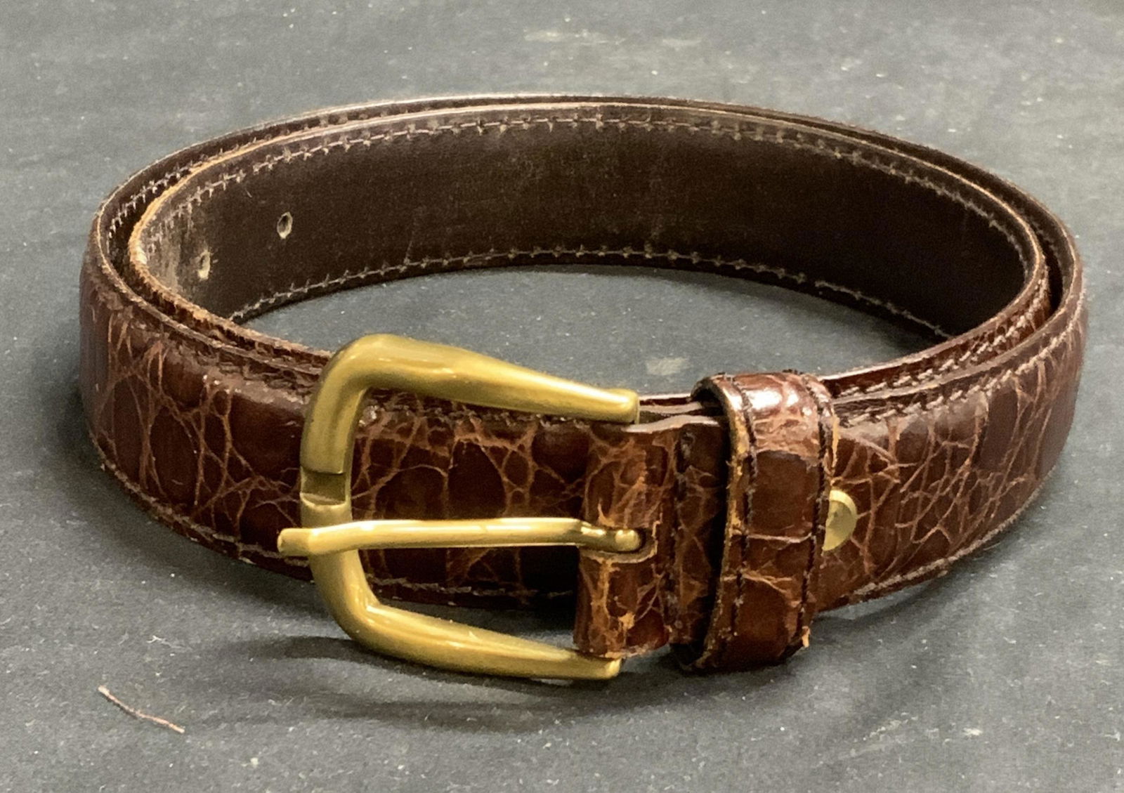 CANALI Brown Crocodile Leather Belt (1 of 6)