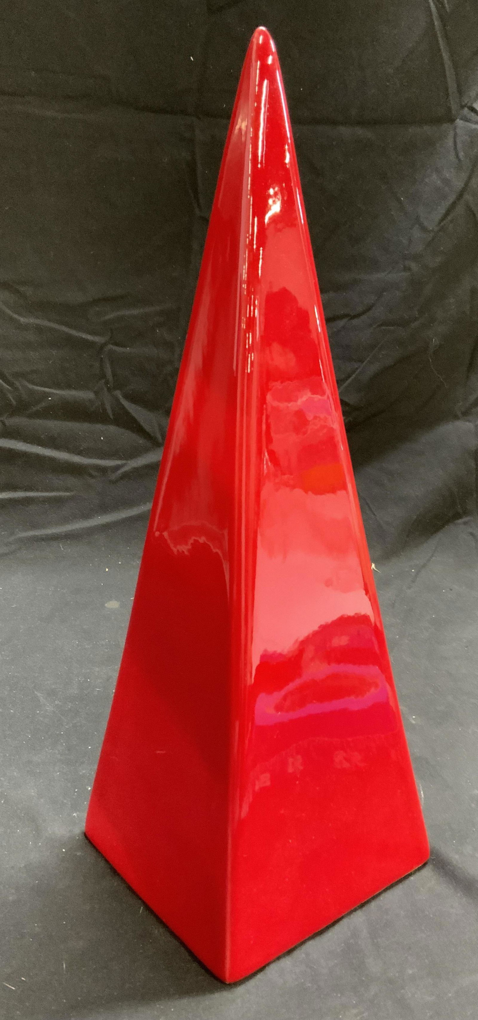 Red Ceramic Pyramid Table Decor (1 of 6)