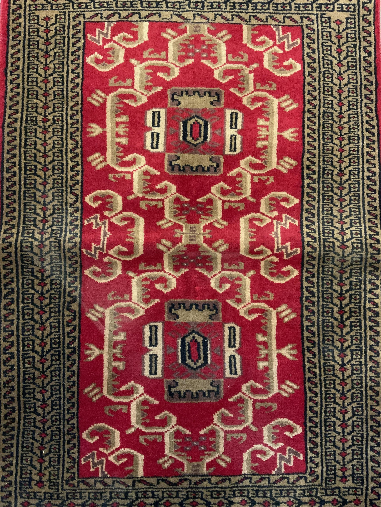 Vintage Handmade Fringed Wool Area Rug (1 of 8)