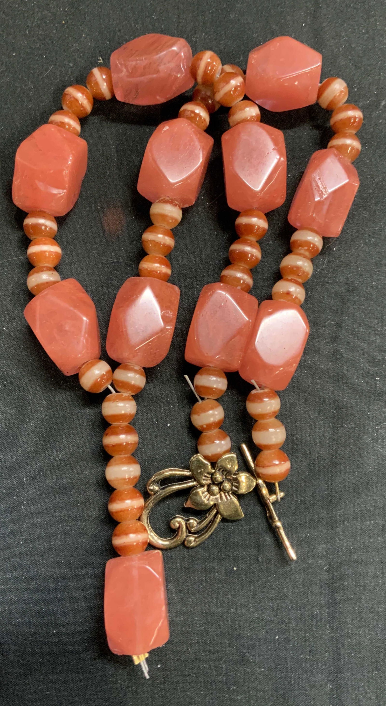 Chunky Coral Toned Beaded Necklace, Jewelry (1 of 6)