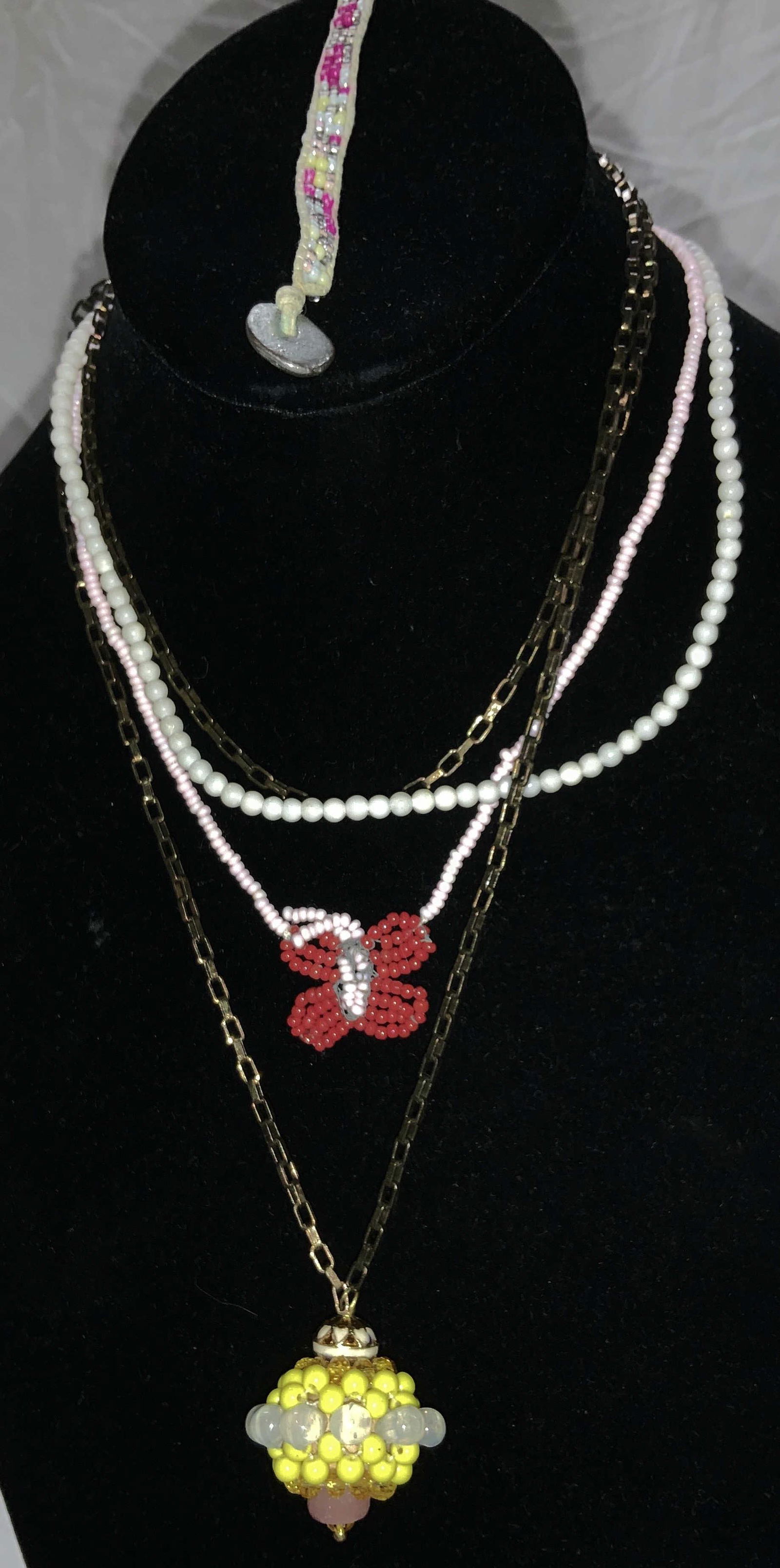 Lot 4 Handmade Beaded Jewelry, Butterfly (1 of 8)