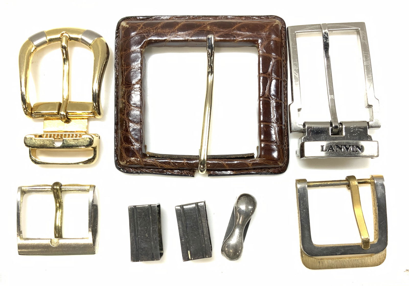 lot 8 Sterling Silver, Brass, Lanvin Belt Buckles (1 of 6)
