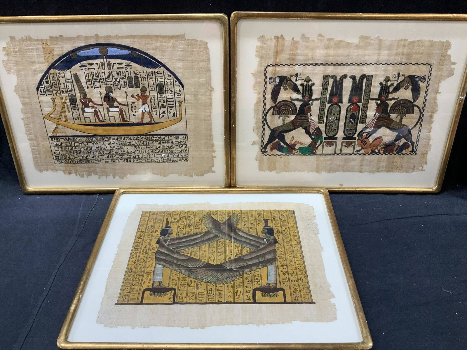 Lot3 Egyptian Hand Painted Papyruss Scrolls (1 of 9)