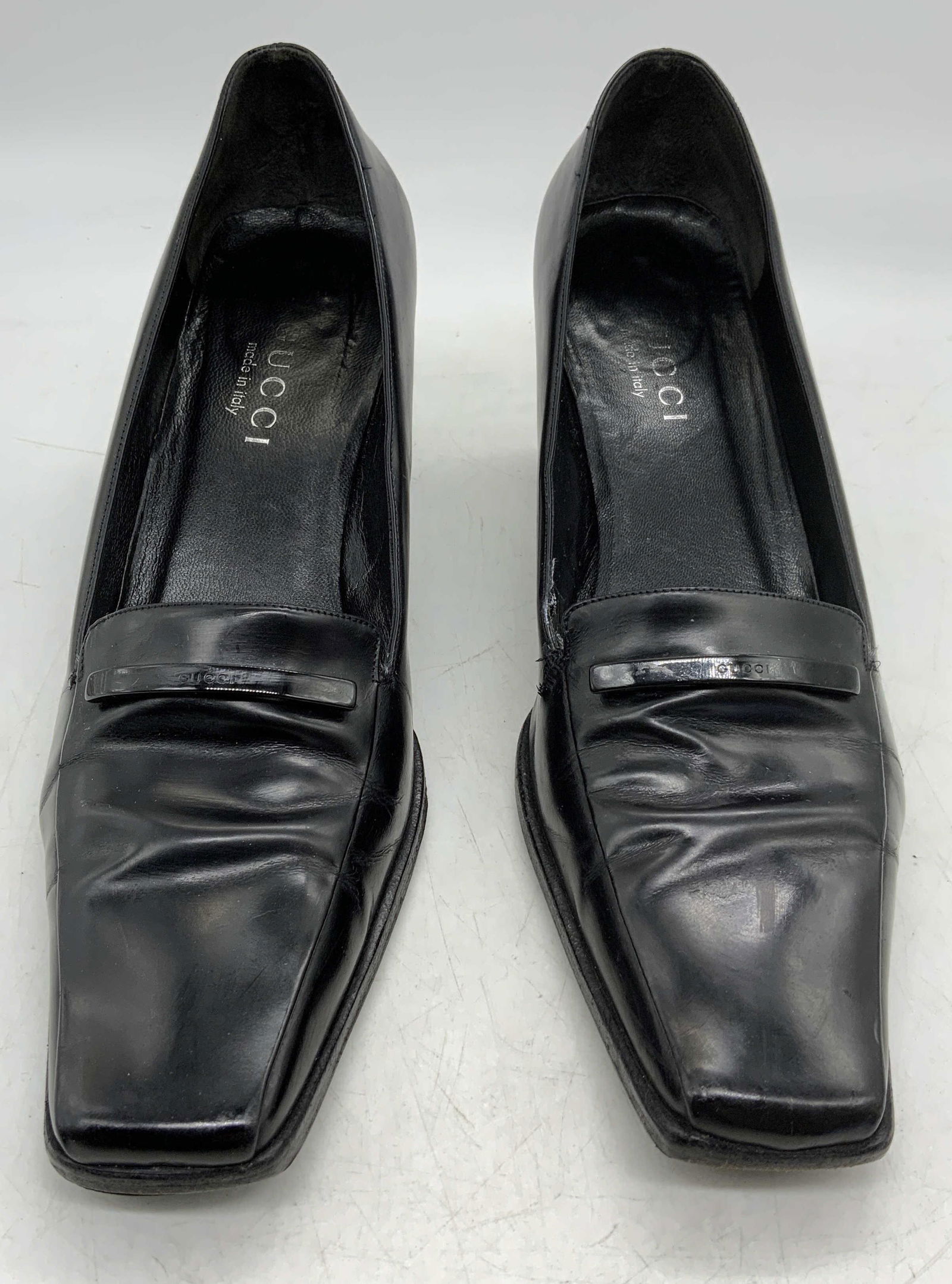 GUCCI Black Leather Heels, Luxury (1 of 7)