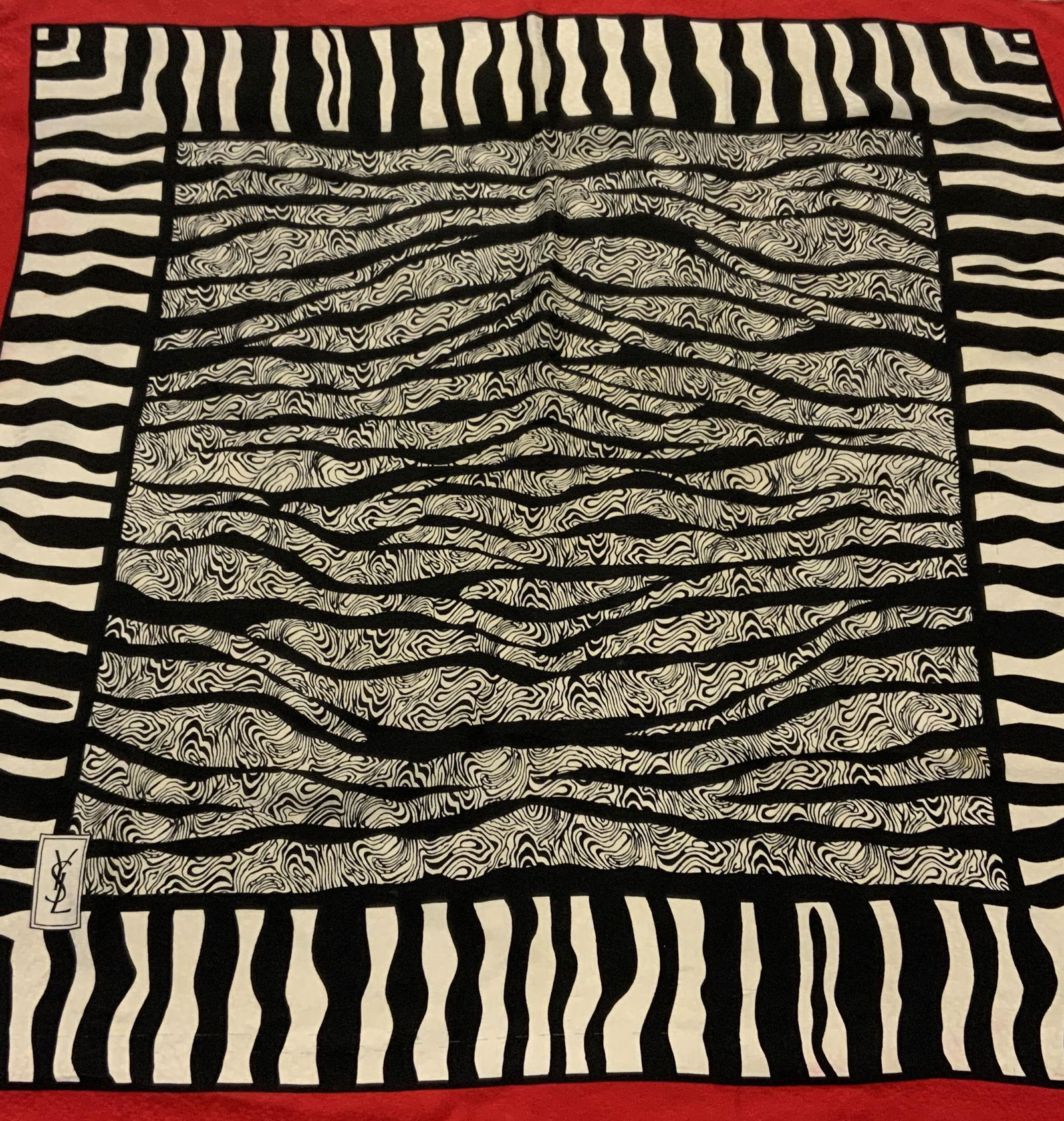 YVES SAINT LAURENT Animal Print Silk Scarf (1 of 9)