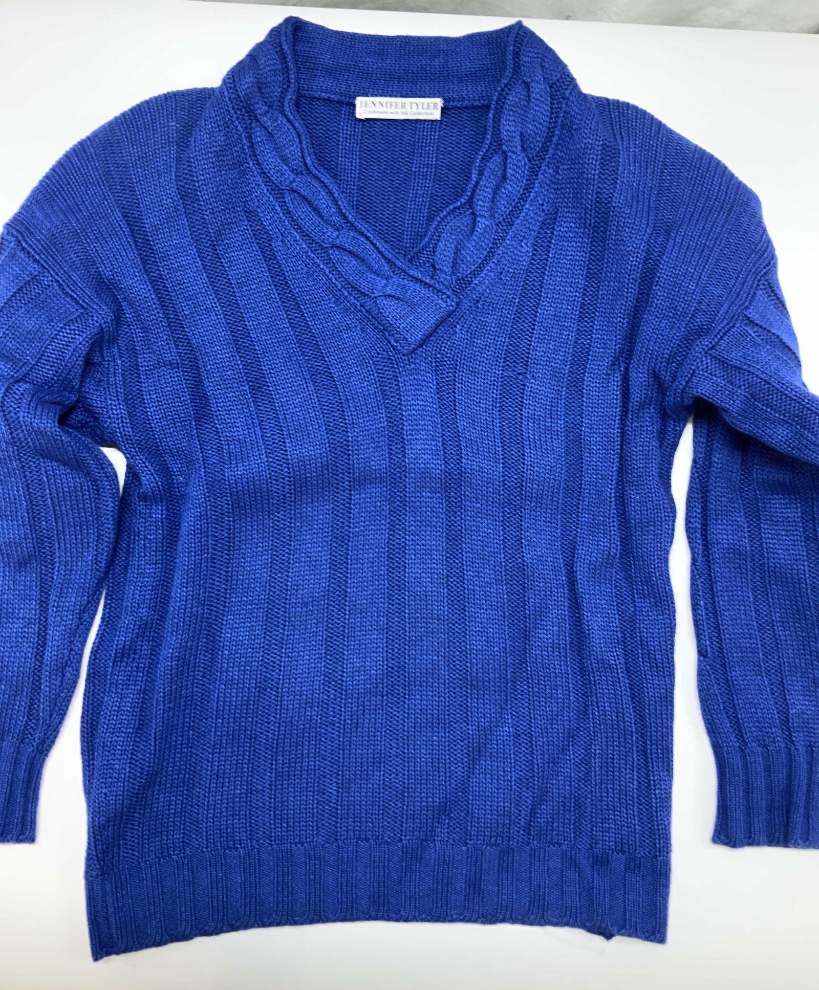 Jennifer Tyler Cashmere + Silk  Blue Sweater (1 of 6)