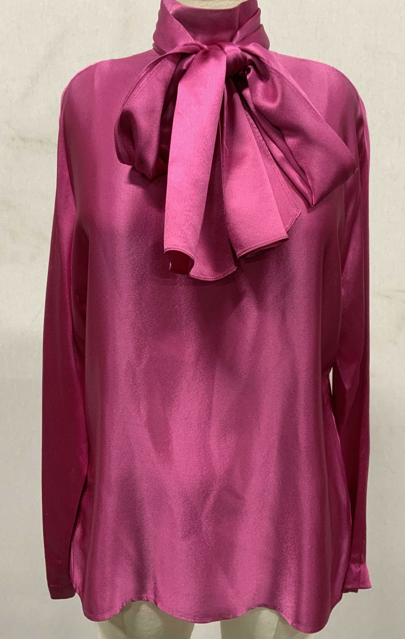 ANNE KLEIN Pink Long Sleeve Silk Blouse (1 of 7)