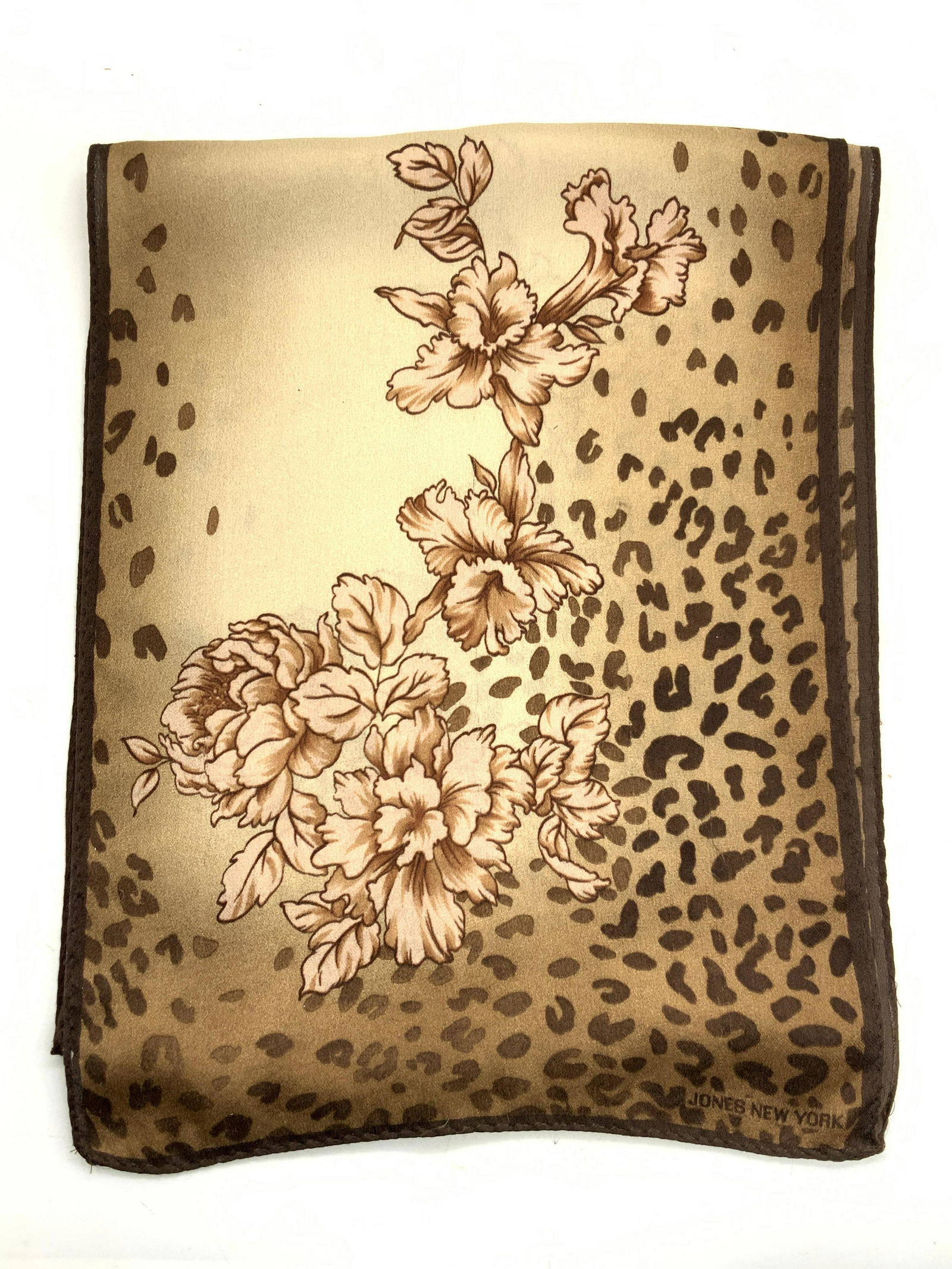 JONES NY Hand Rolled Leopard Print Silk Scarf (1 of 6)