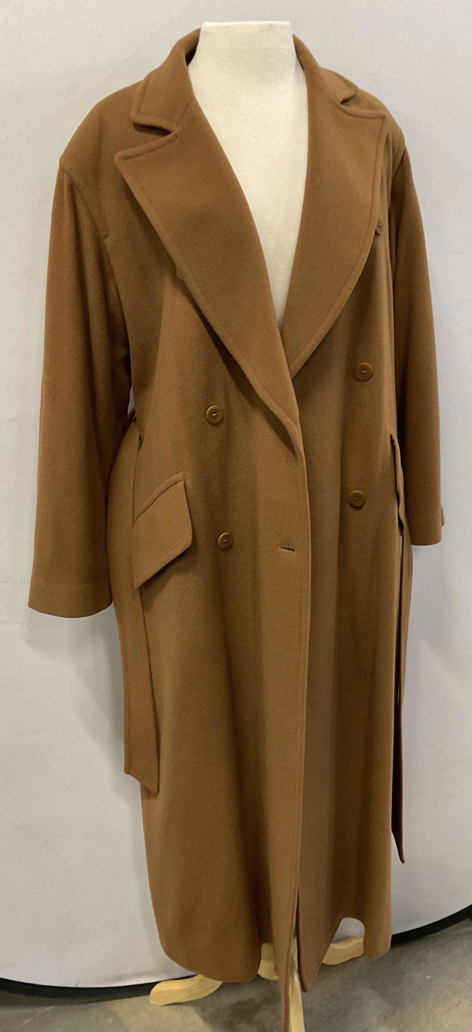 DONNA KAREN Chestnut Cashmere Trench Coat (1 of 6)