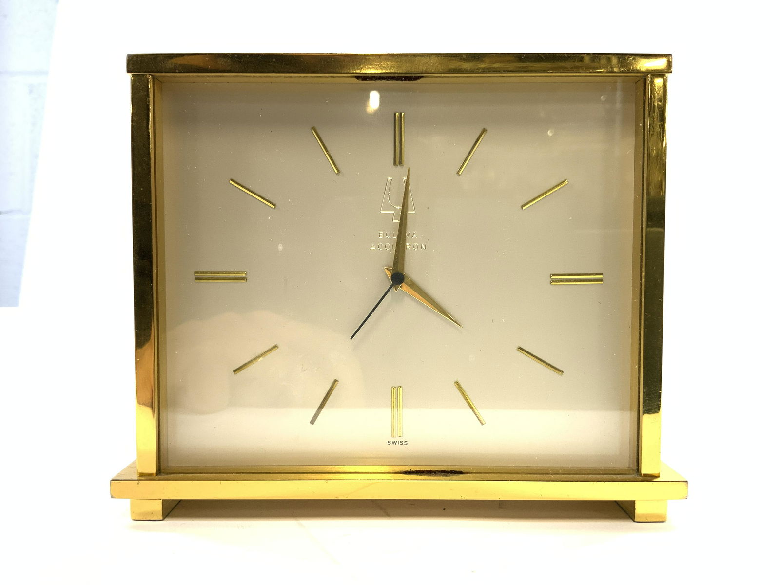 BULOVA ACCUTRON SWISS BRASS Mantel Clock (1 of 8)