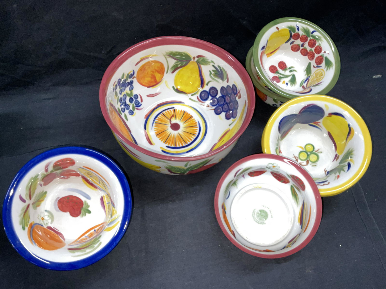 Hand Painted Ceramic Fruit Bowls, Strata Group (1 of 5)