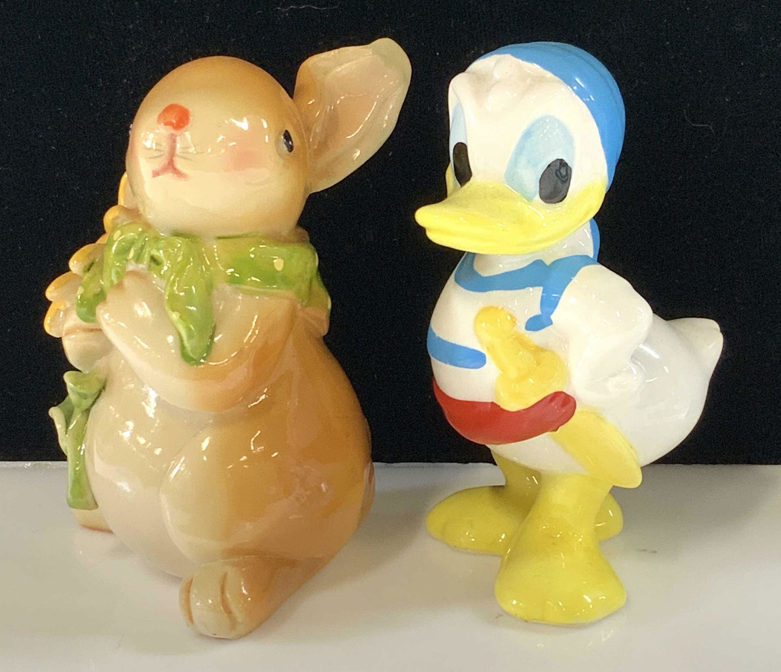 Vtg Donald Duck & Rabbit Ceramic Figurals, more 6 (1 of 6)