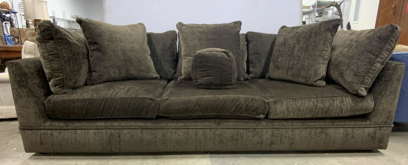 SWAIM FURNITURE Sofa In Brown W Pillows (1 of 10)