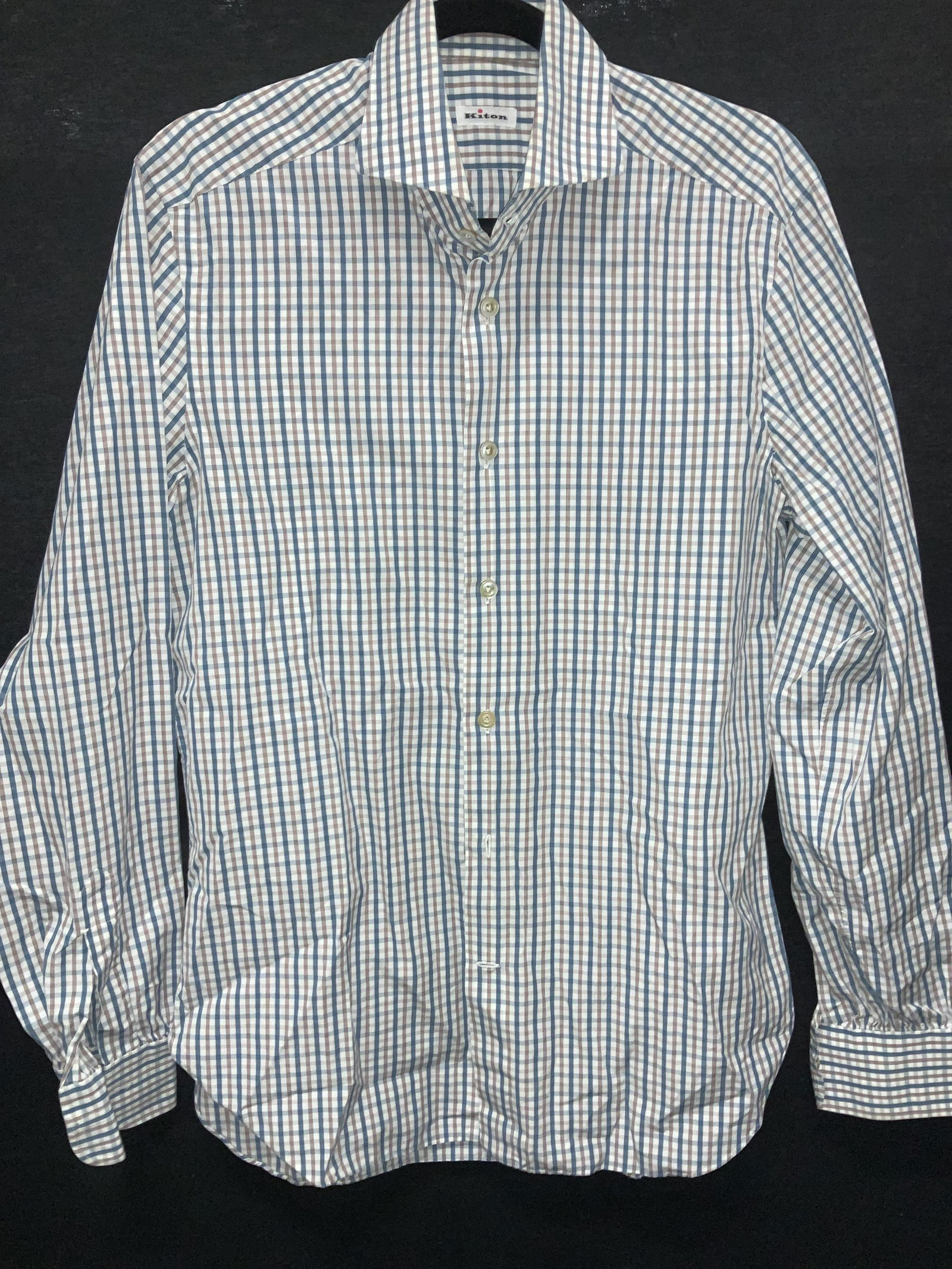 KITON Plaid Cotton Button Up Shirt (1 of 6)