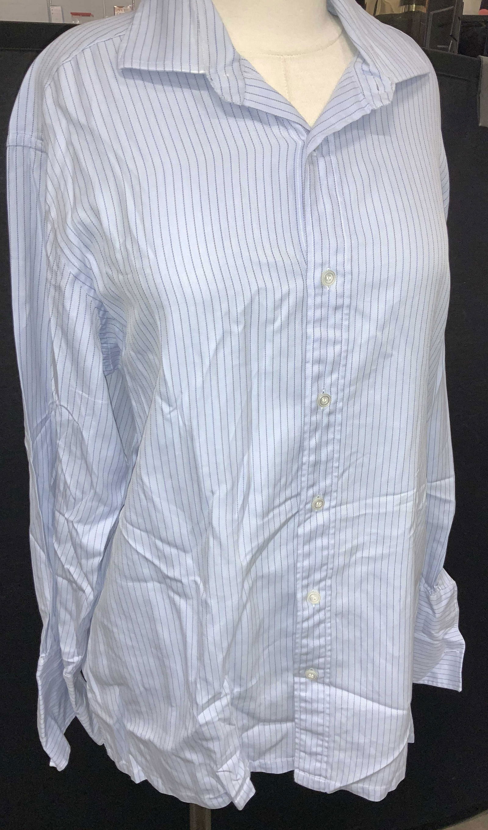 CHARVET Soft Cotton Blue Striped Button Up, France (1 of 7)