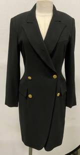 DONNA KARAN Black Double Breasted Jacket: Donna Karan black double breasted wool jacket. Size 6. Gently worn. Donna Karan, Donna Karan jacket, ladies designer jacket, ladies designer fashion, ladies designer workwear, ladies designer formalwe