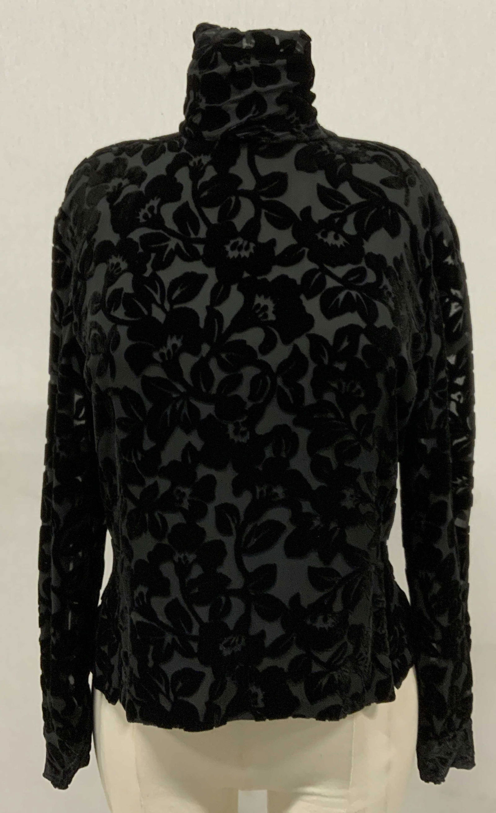 DANA BUCHMAN Black Sheer Velvet Top (1 of 7)
