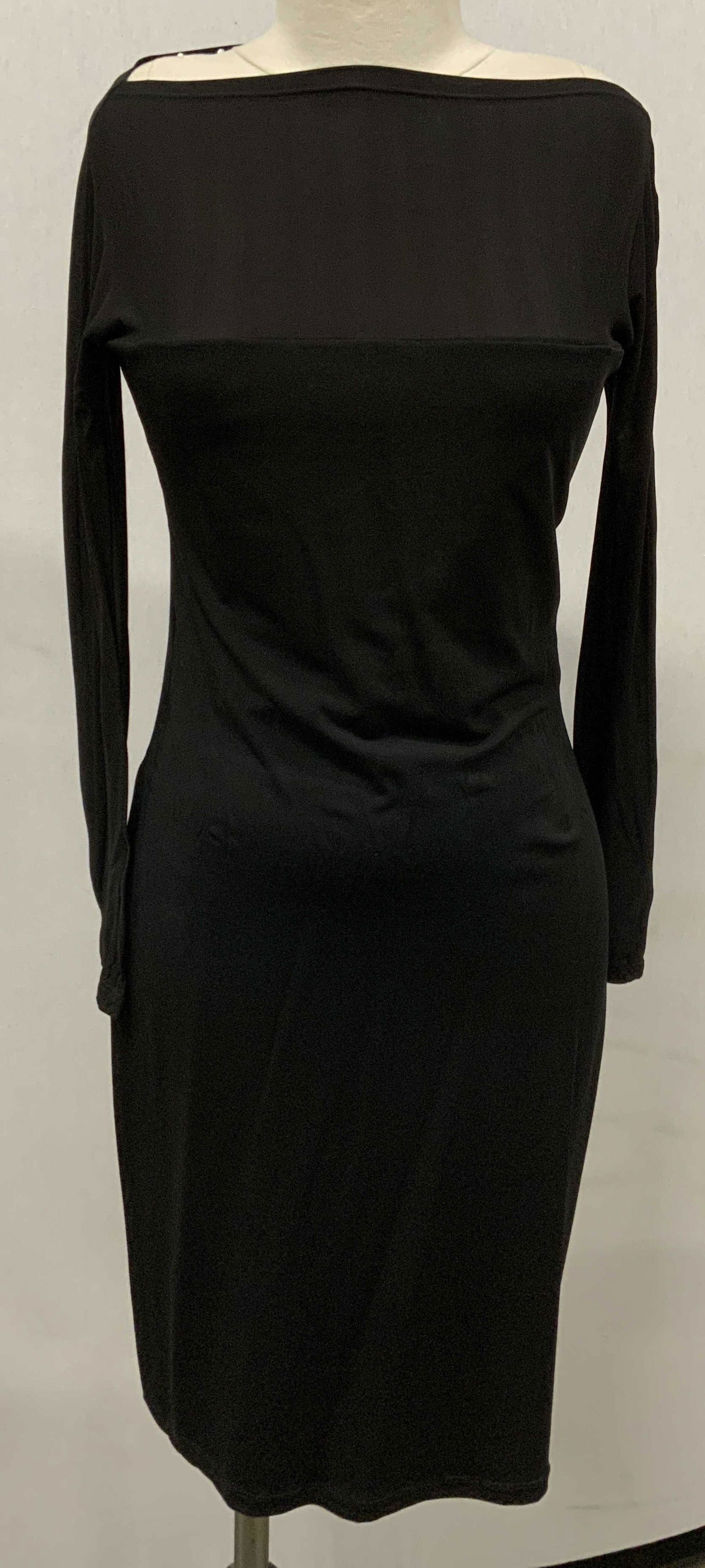 CALVIN KLEIN Black Sheer Panel Dress (1 of 6)