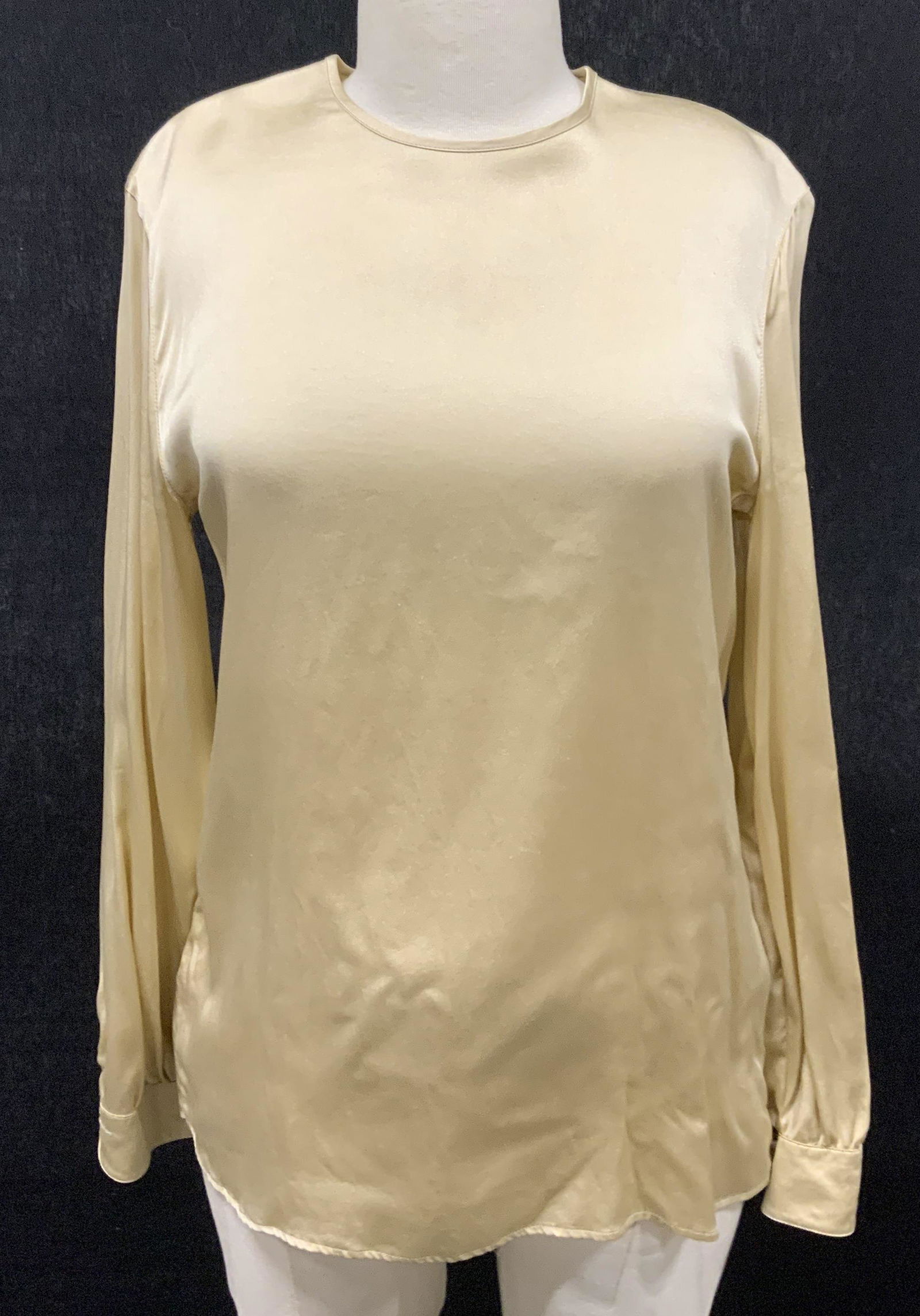 GIORGIO ARMANI Beige Silk Blouse (1 of 7)