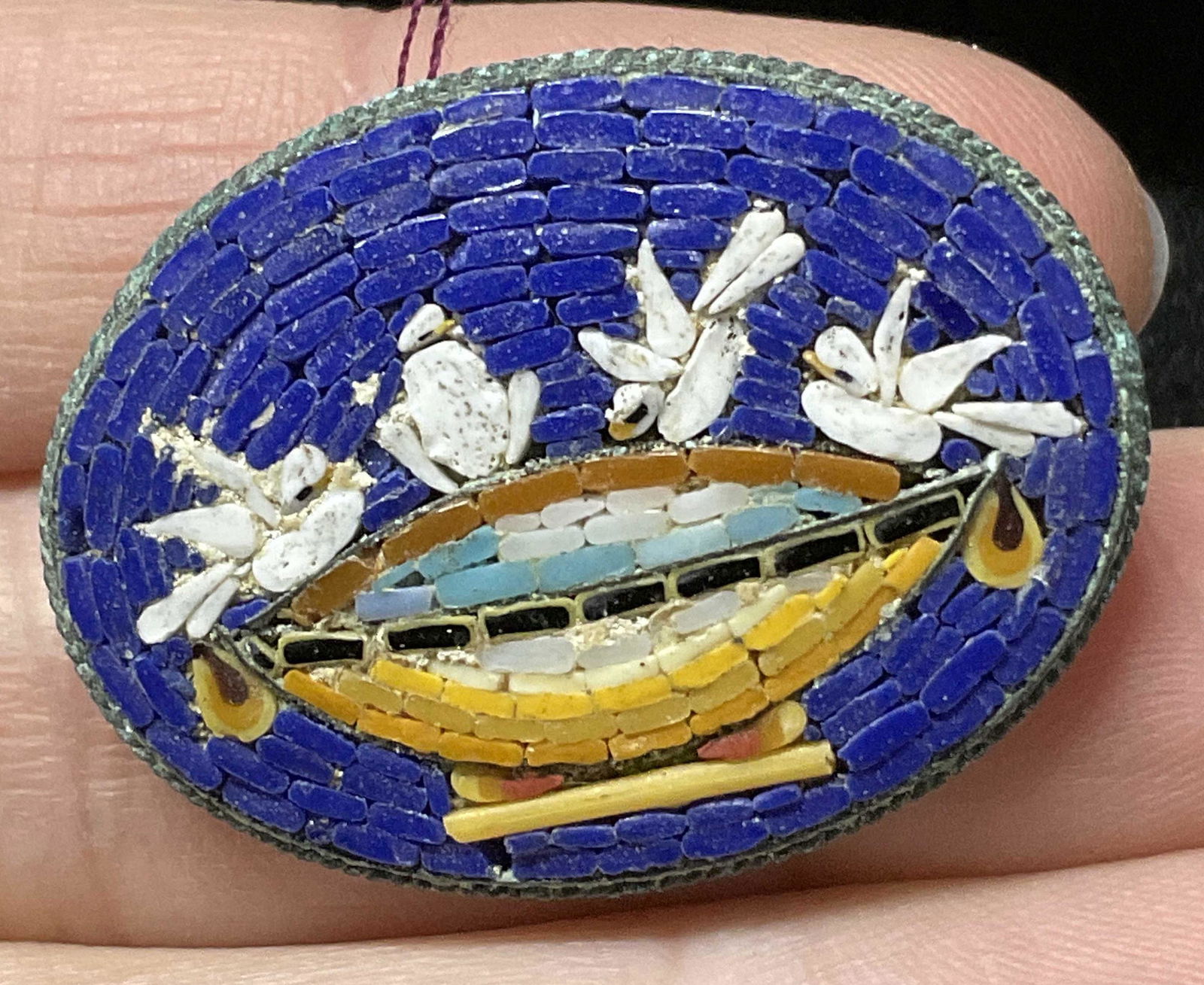 Doves Micro Mosaic Pin, Italy (1 of 6)