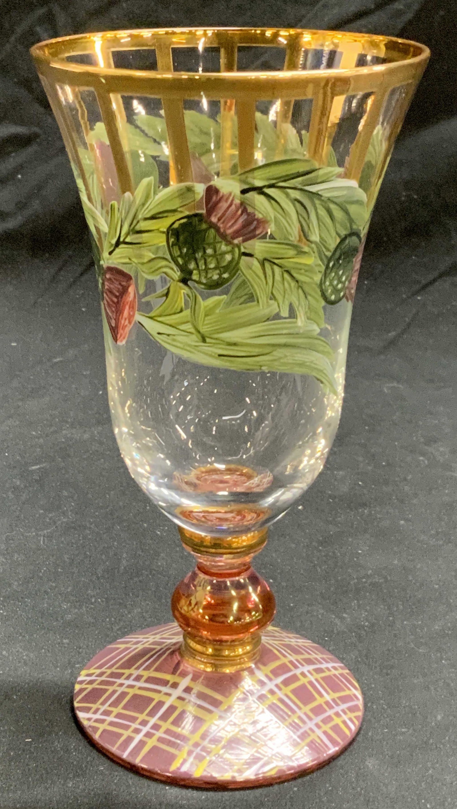 MACKENZIE CHILDS Hand Painted Glassware (1 of 7)