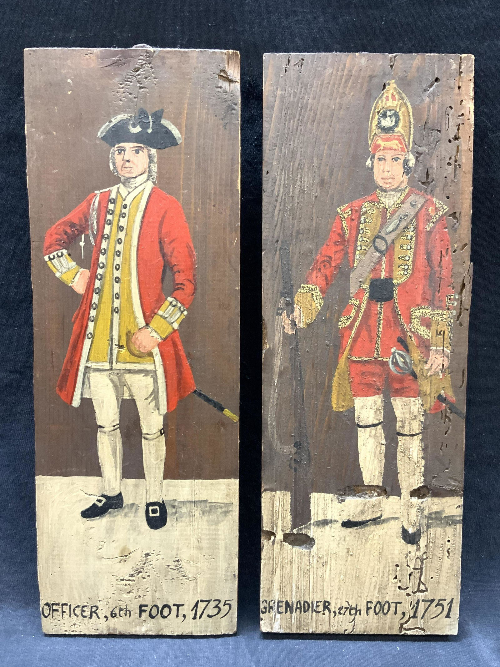 Hand Painted Colonial Military Wood Wall Panels (1 of 7)