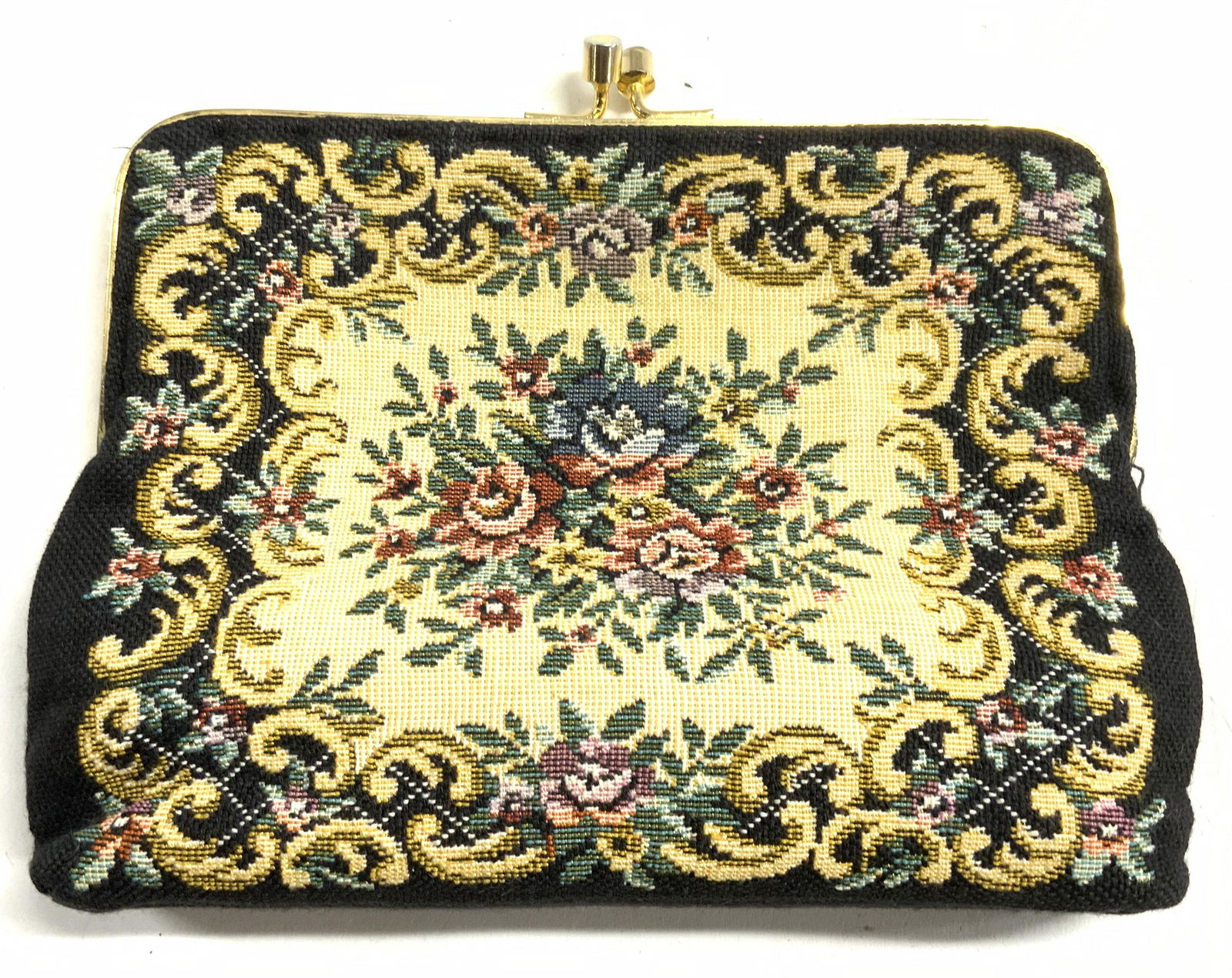 Vintage Floral Needlepoint Evening Purse (1 of 7)