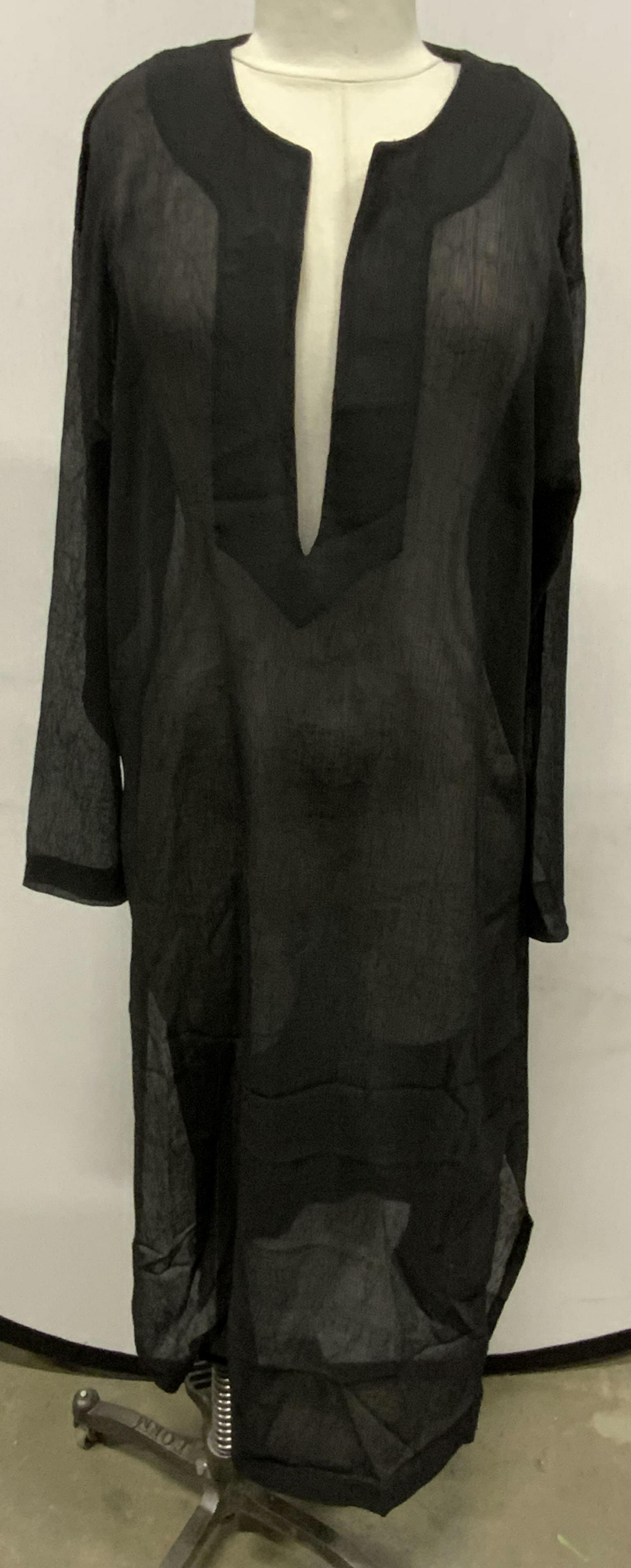 ANNE KLEIN Black Sheer Beach Cover Up Dress: Anne Klein sheer black cover up dress. Size M. 100% polyester. Gently worn. Anne Klein, Anne Klein dress, ladies designer cover up, ladies designer dress, ladies sheer dress, ladies cover up dress, la