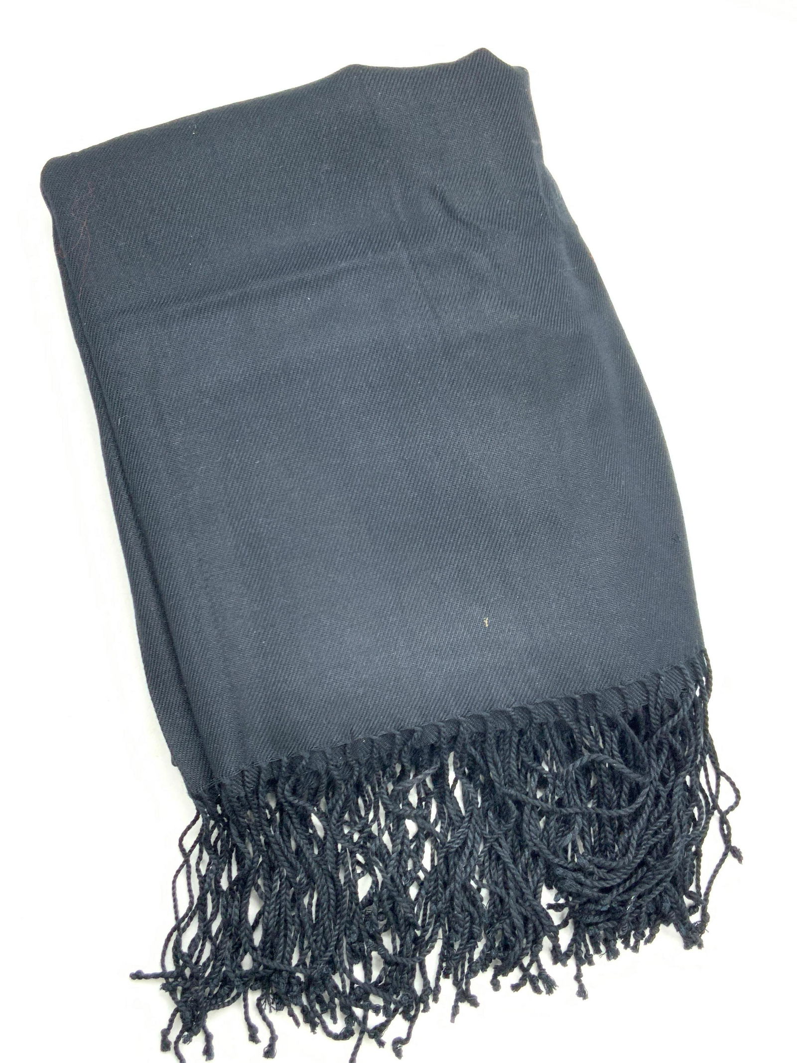 Black Fringed Cashmere Scarf/Shawl (1 of 4)
