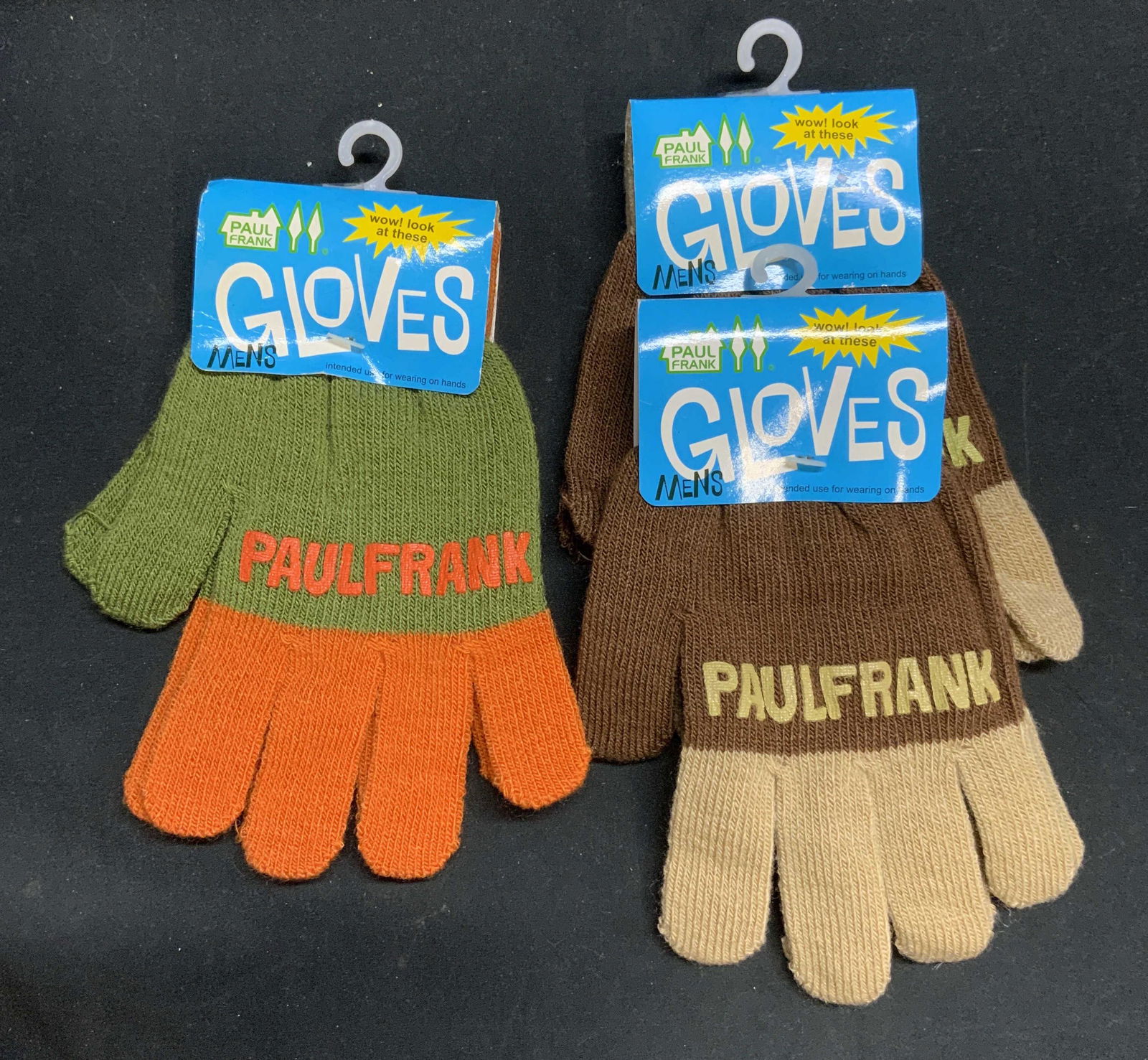 Set 3 PAUL FRANK Green & Brown Gloves NWT (1 of 6)